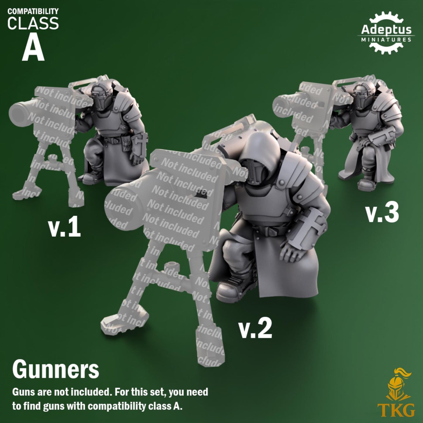 Crusaders Covenant Heavy Weapons Operators by Adeptus Miniatures | 3D printed Tabletop Miniatures