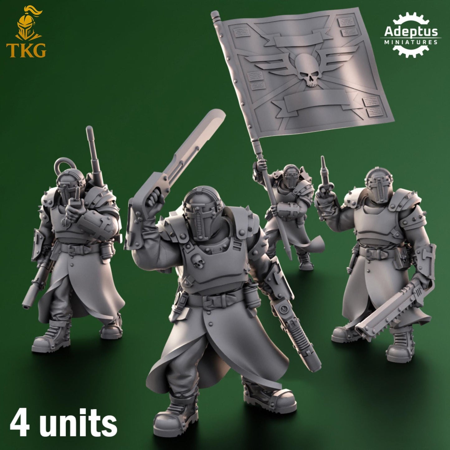 Crusaders Covenant Command Squad by Adeptus Miniatures | 3D printed Tabletop Miniatures