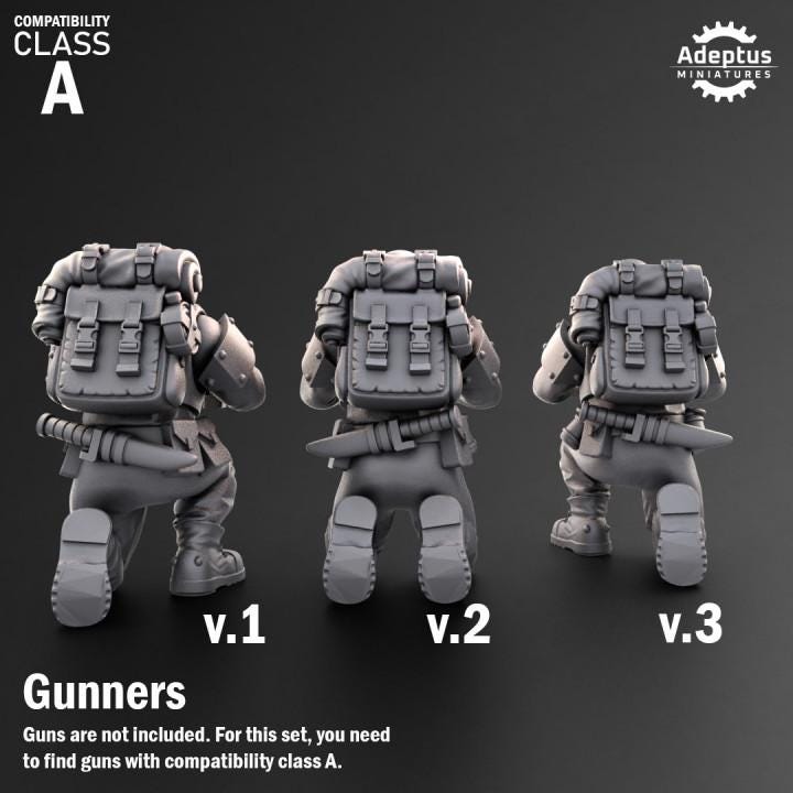 Warden Regiment Heavy Weapons Operators by Adeptus Miniatures | 3D printed Tabletop Miniatures
