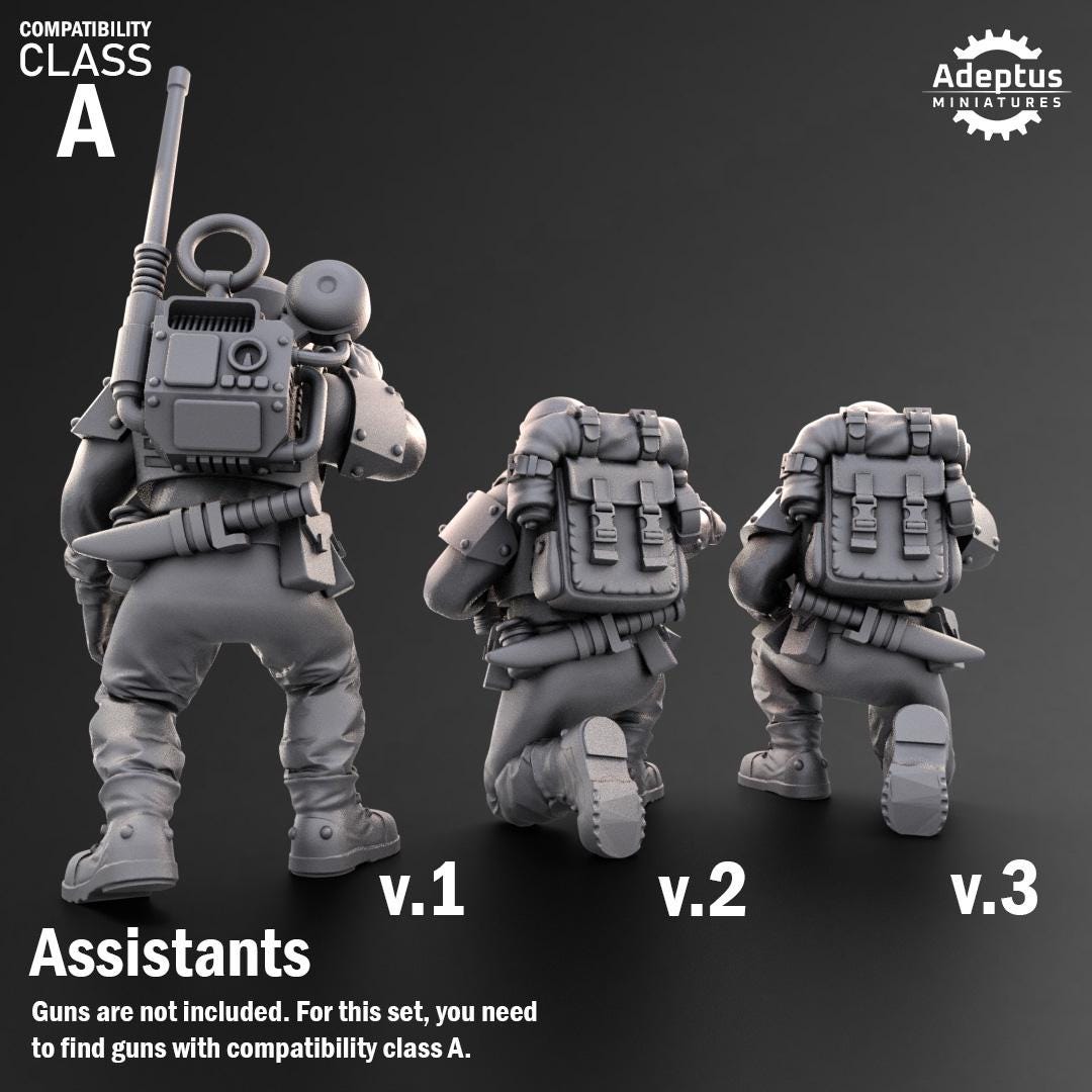 Warden Regiment Heavy Weapons Operators by Adeptus Miniatures | 3D printed Tabletop Miniatures