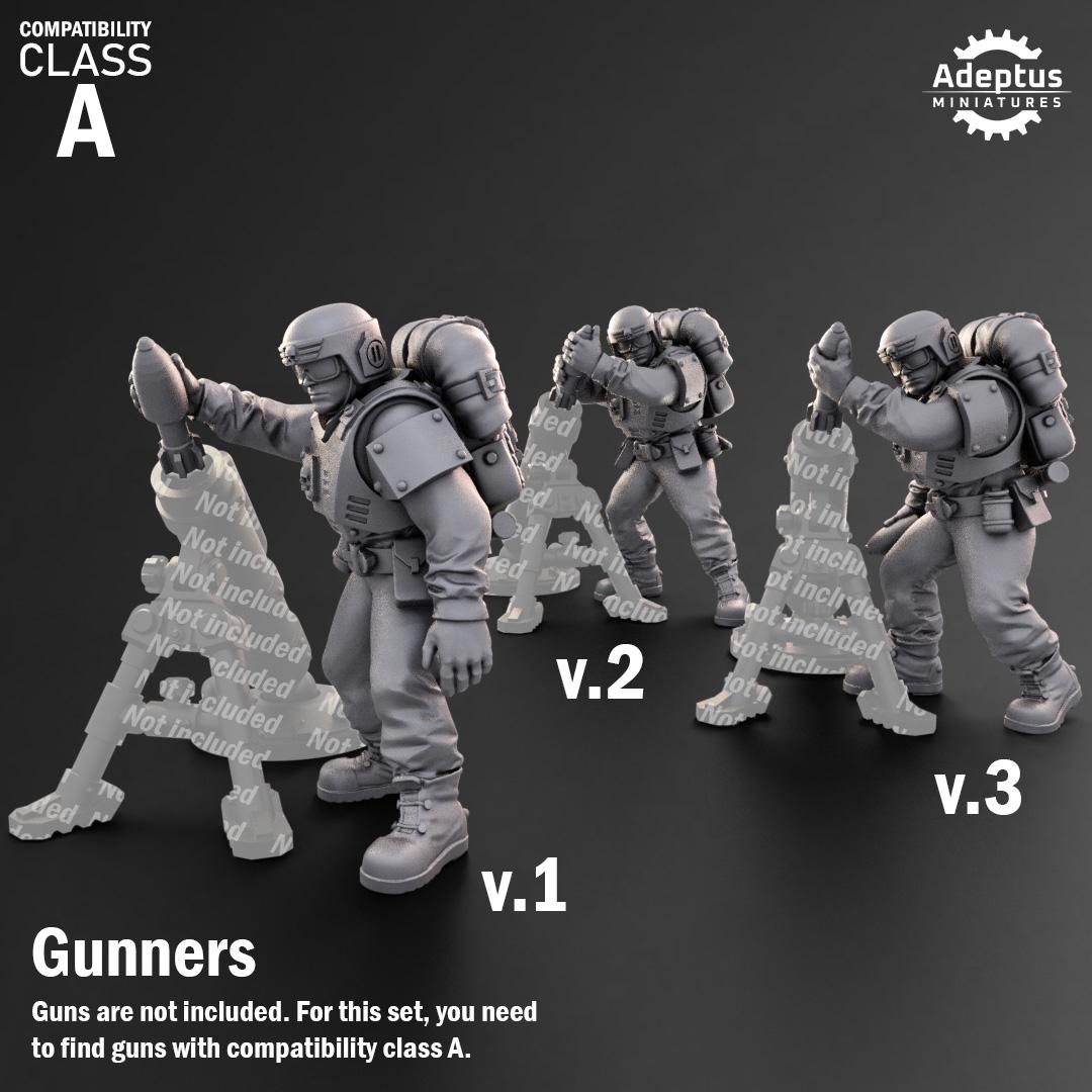 Warden Regiment Heavy Weapons Operators by Adeptus Miniatures | 3D printed Tabletop Miniatures