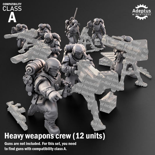 Warden Regiment Heavy Weapons Operators by Adeptus Miniatures | 3D printed Tabletop Miniatures