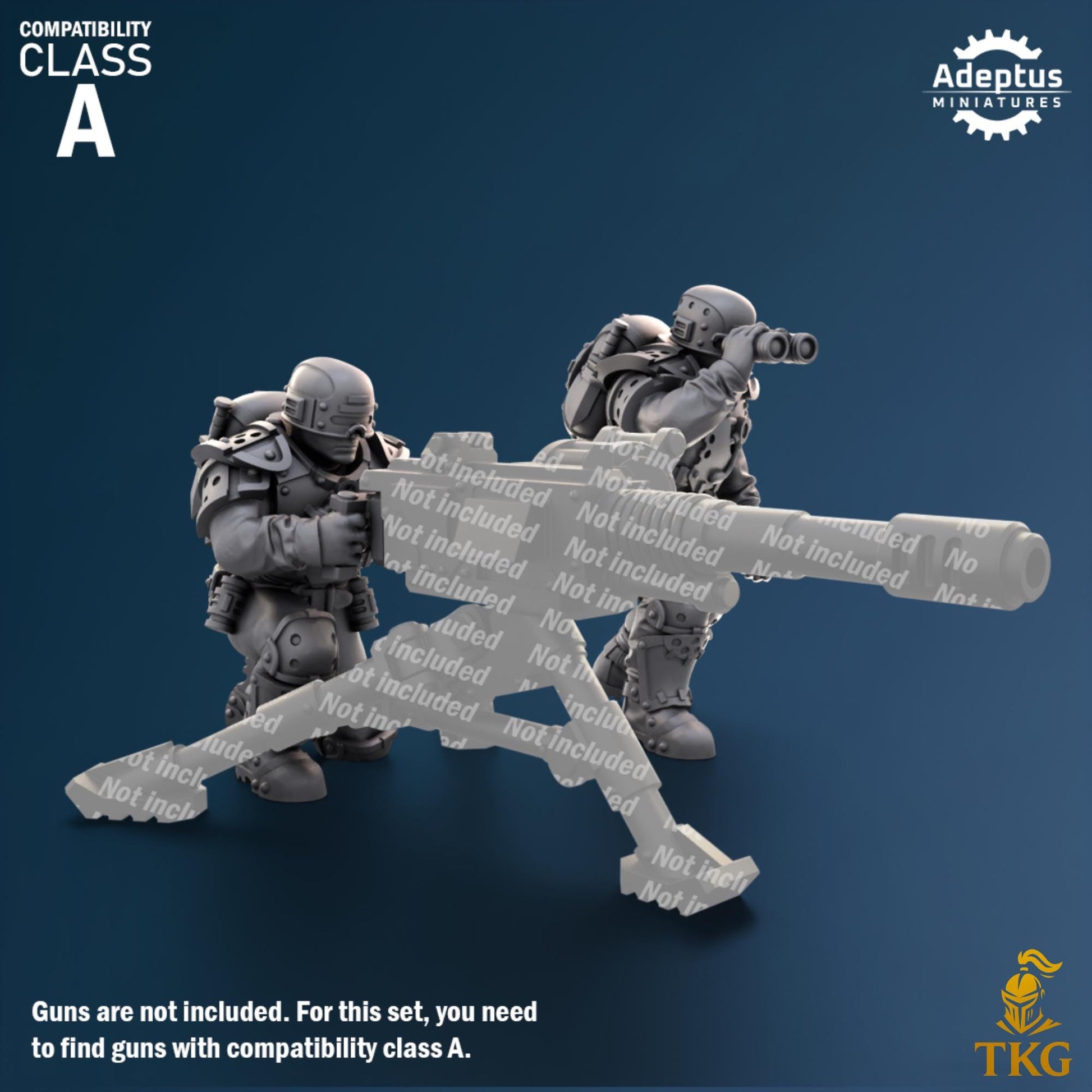 Greyplate Troops Heavy Weapons Operators by Adeptus Miniatures | 3D printed Tabletop Miniatures