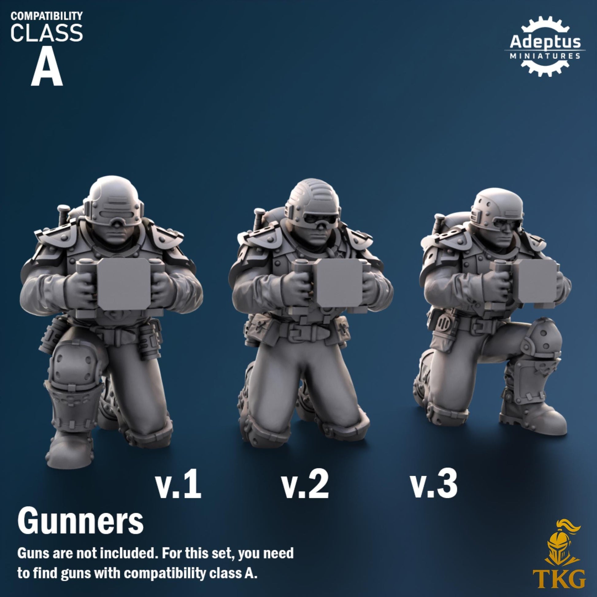Greyplate Troops Heavy Weapons Operators by Adeptus Miniatures | 3D printed Tabletop Miniatures