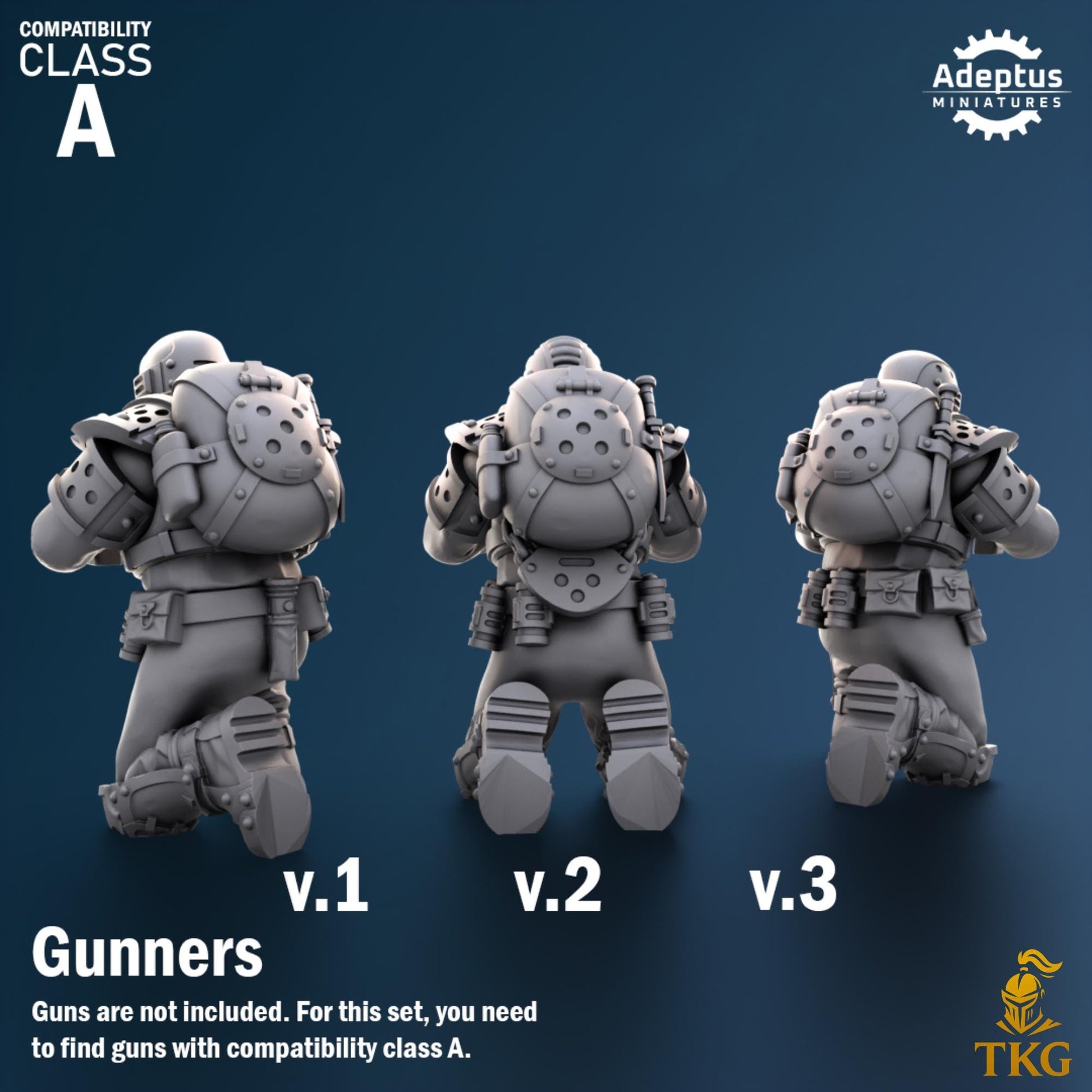 Greyplate Troops Heavy Weapons Operators by Adeptus Miniatures | 3D printed Tabletop Miniatures
