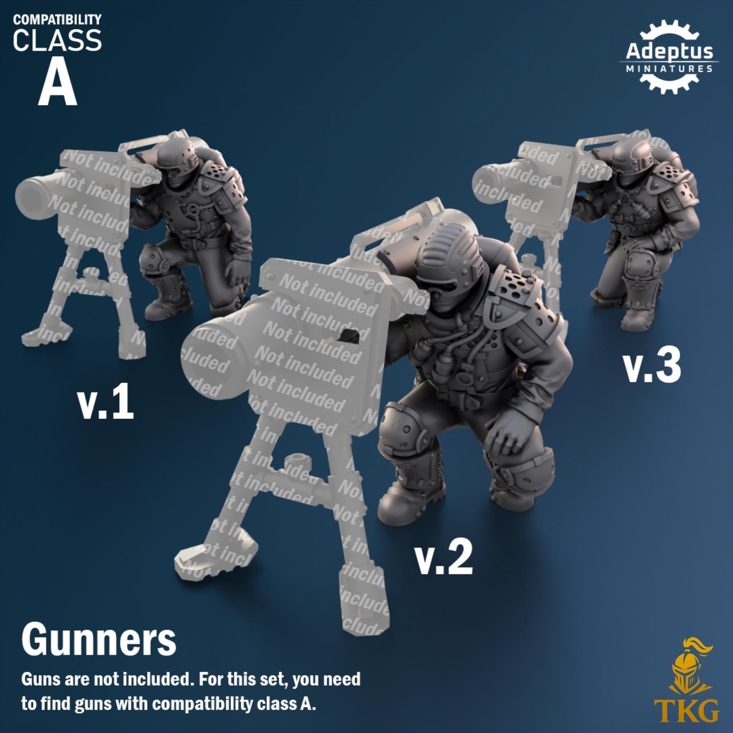 Greyplate Troops Heavy Weapons Operators by Adeptus Miniatures | 3D printed Tabletop Miniatures