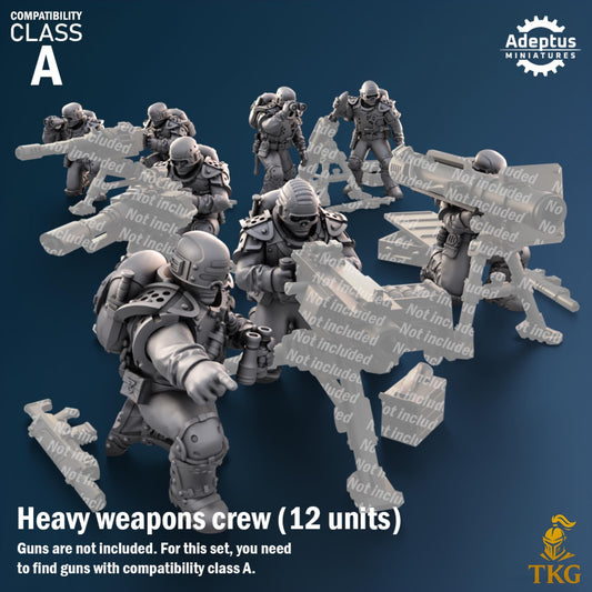 Greyplate Troops Heavy Weapons Operators by Adeptus Miniatures | 3D printed Tabletop Miniatures