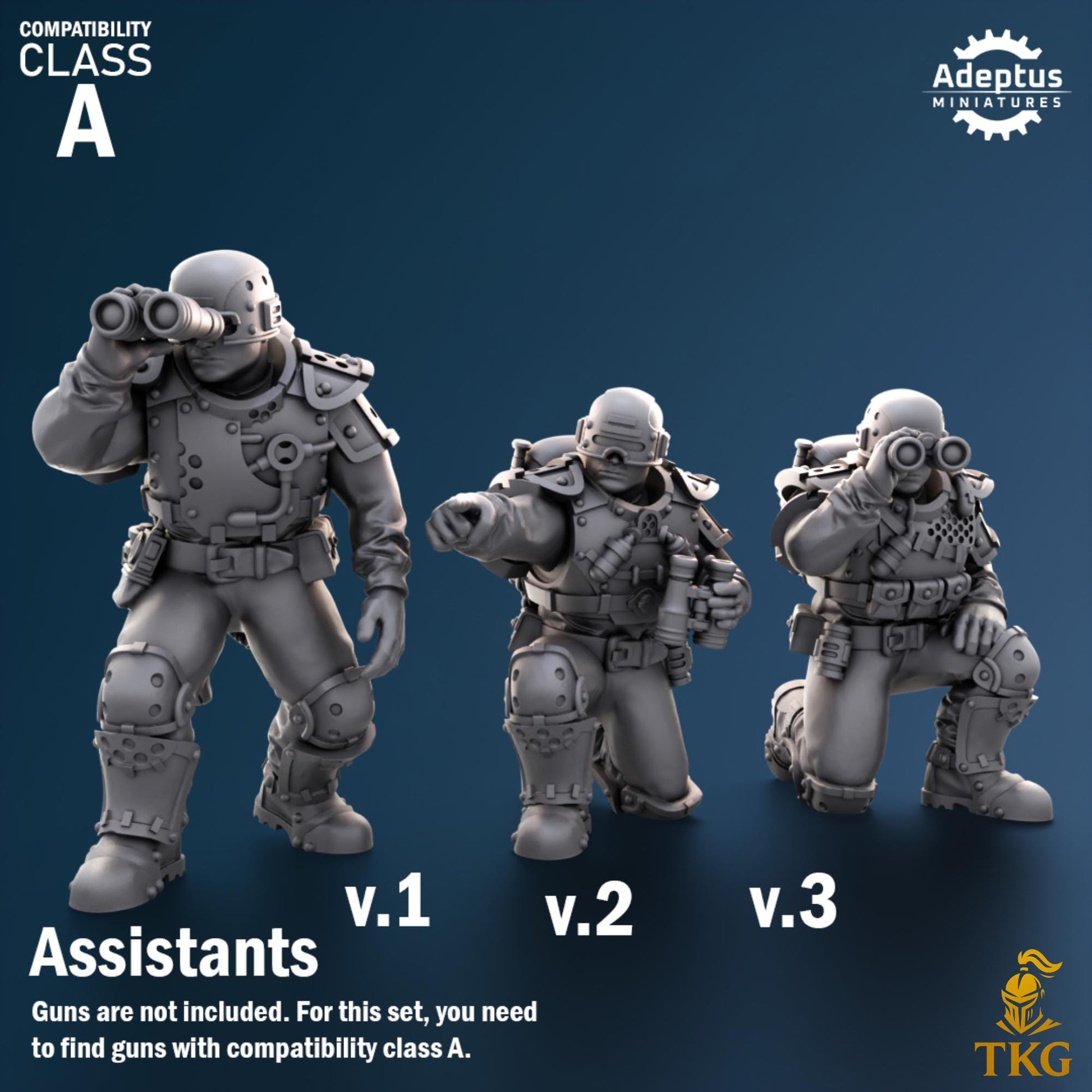 Greyplate Troops Heavy Weapons Operators by Adeptus Miniatures | 3D printed Tabletop Miniatures