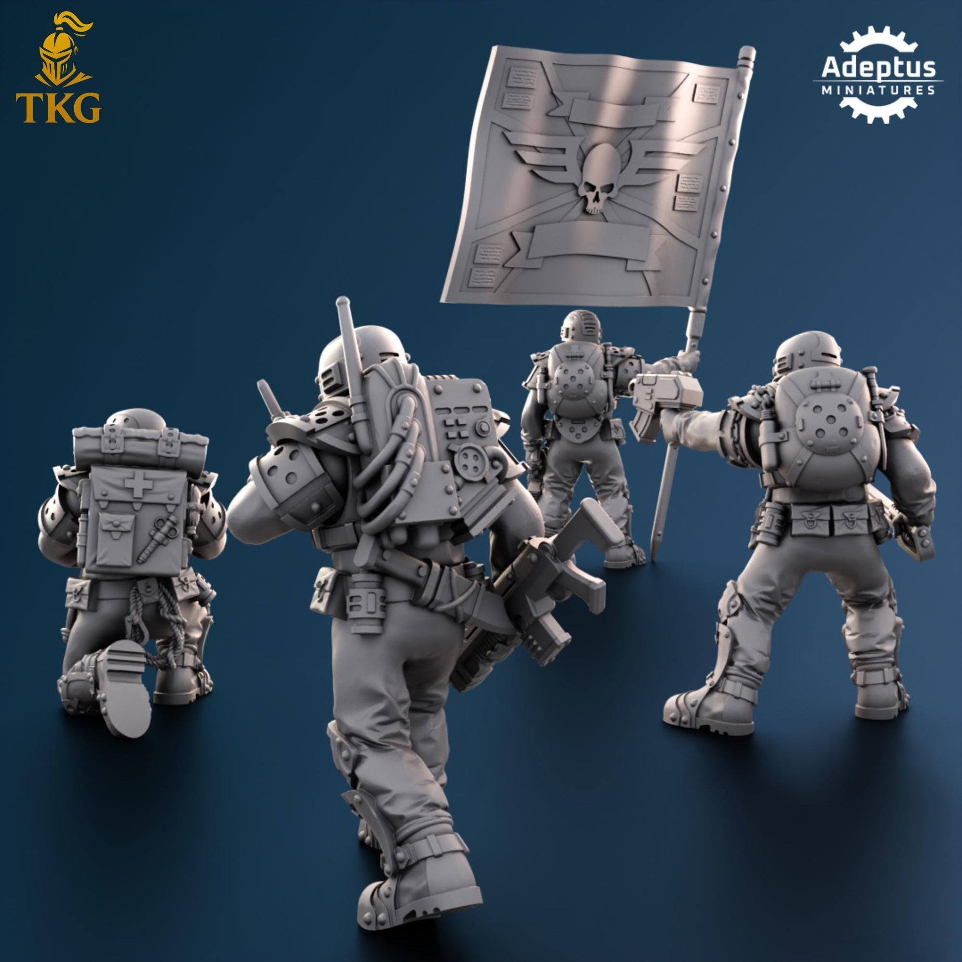 Greyplate Troops Command Squad by Adeptus Miniatures | 3D printed Tabletop Miniatures