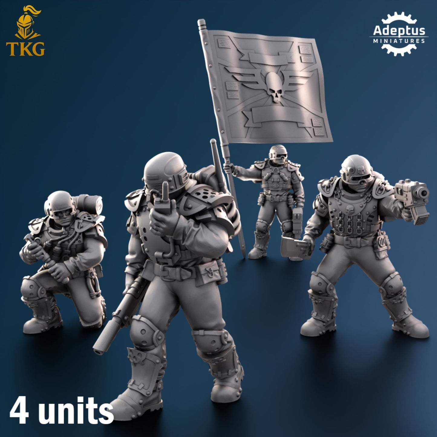 Greyplate Troops Command Squad by Adeptus Miniatures | 3D printed Tabletop Miniatures