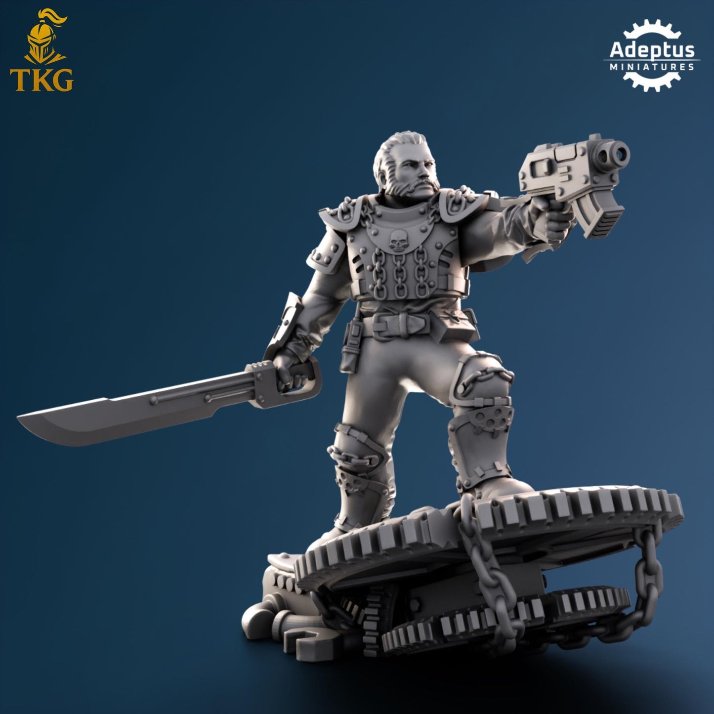 Greyplate Troops Commander by Adeptus Miniatures | 3D printed Tabletop Miniatures