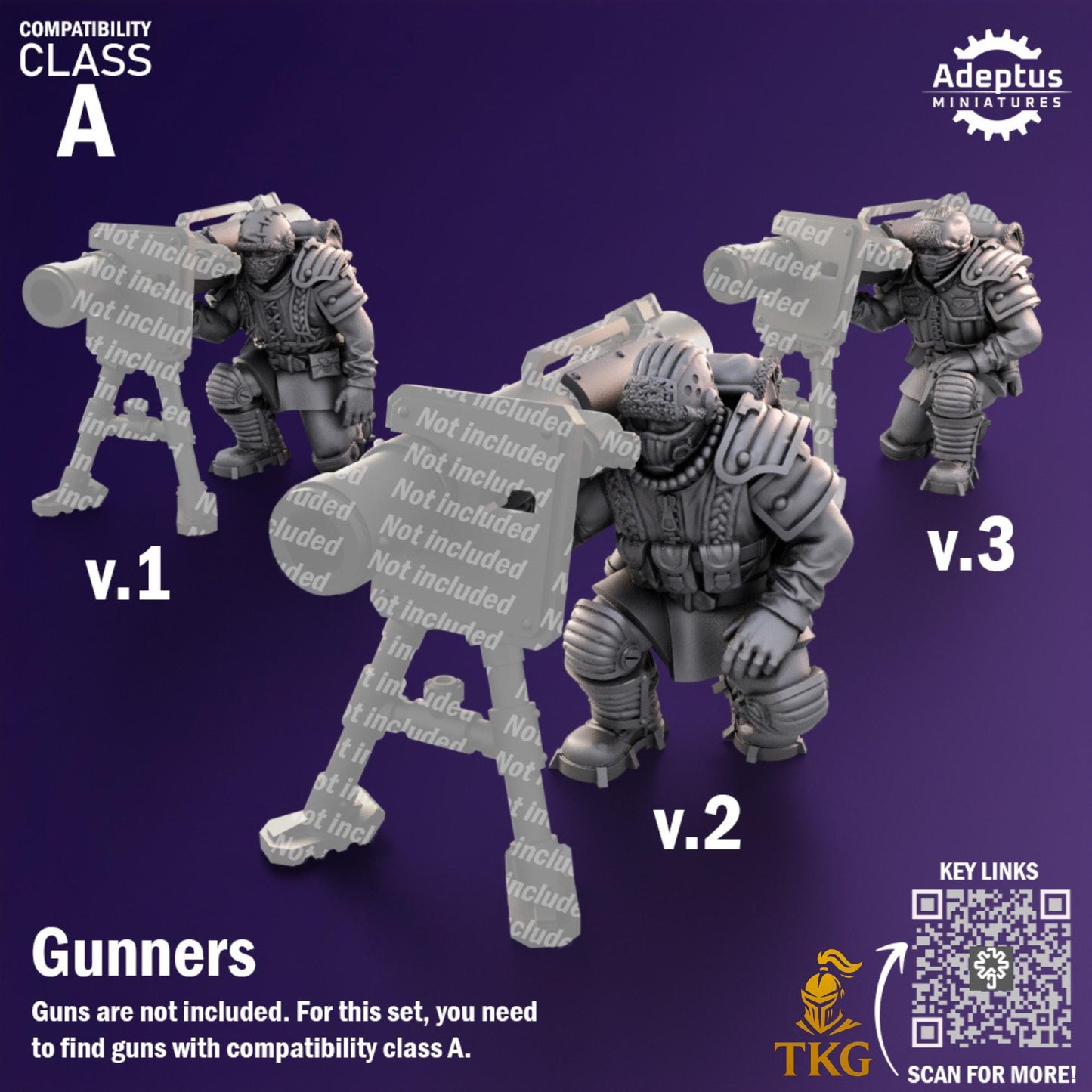 Stormsworn Troops Heavy Weapons Operators by Adeptus Miniatures | 3D printed Tabletop Miniatures