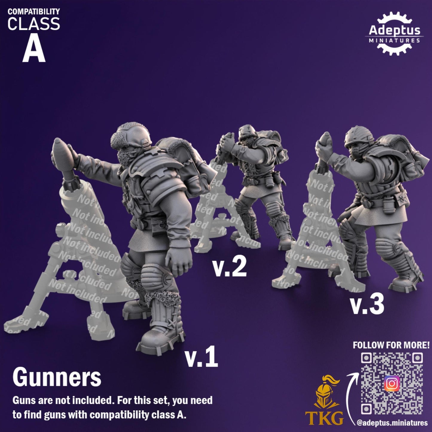 Stormsworn Troops Heavy Weapons Operators by Adeptus Miniatures | 3D printed Tabletop Miniatures