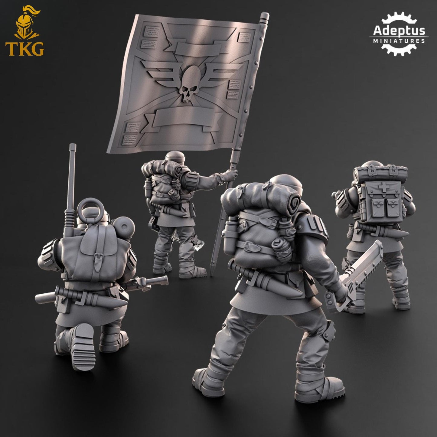 Khaleeth Regiment Command Squad by Adeptus Miniatures | 3D printed Tabletop Miniatures
