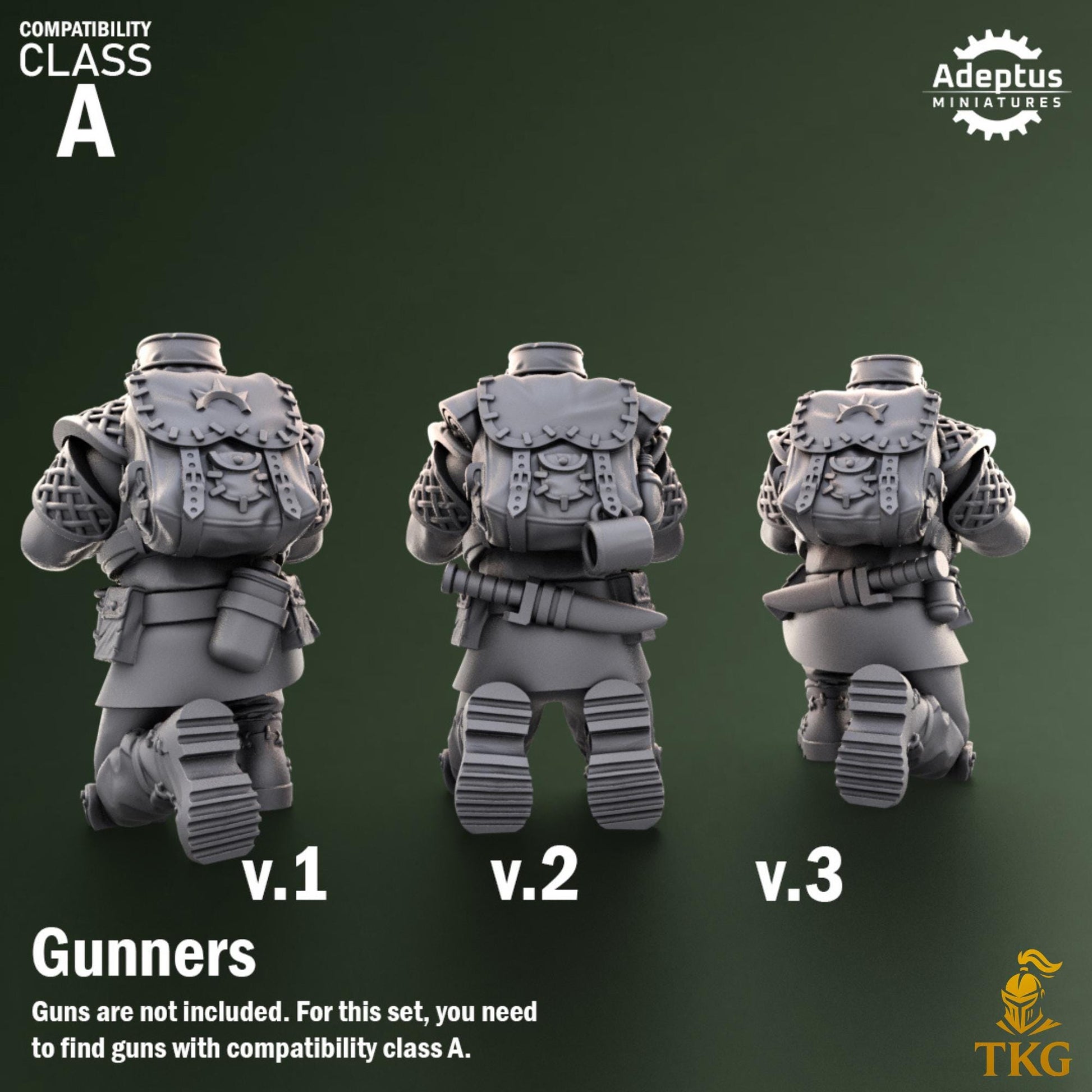 Sunscorch Regiment Heavy Weapons Operators by Adeptus Miniatures | 3D printed Tabletop Miniatures