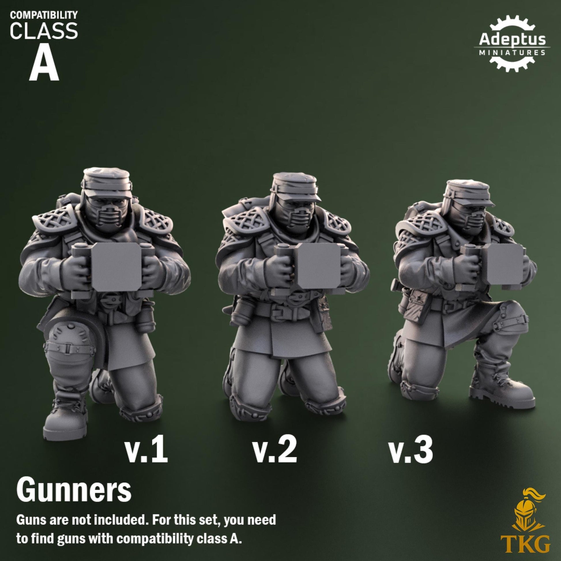 Sunscorch Regiment Heavy Weapons Operators by Adeptus Miniatures | 3D printed Tabletop Miniatures