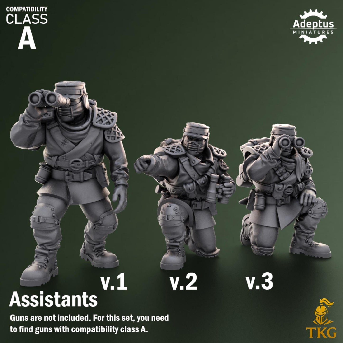 Sunscorch Regiment Heavy Weapons Operators by Adeptus Miniatures | 3D printed Tabletop Miniatures