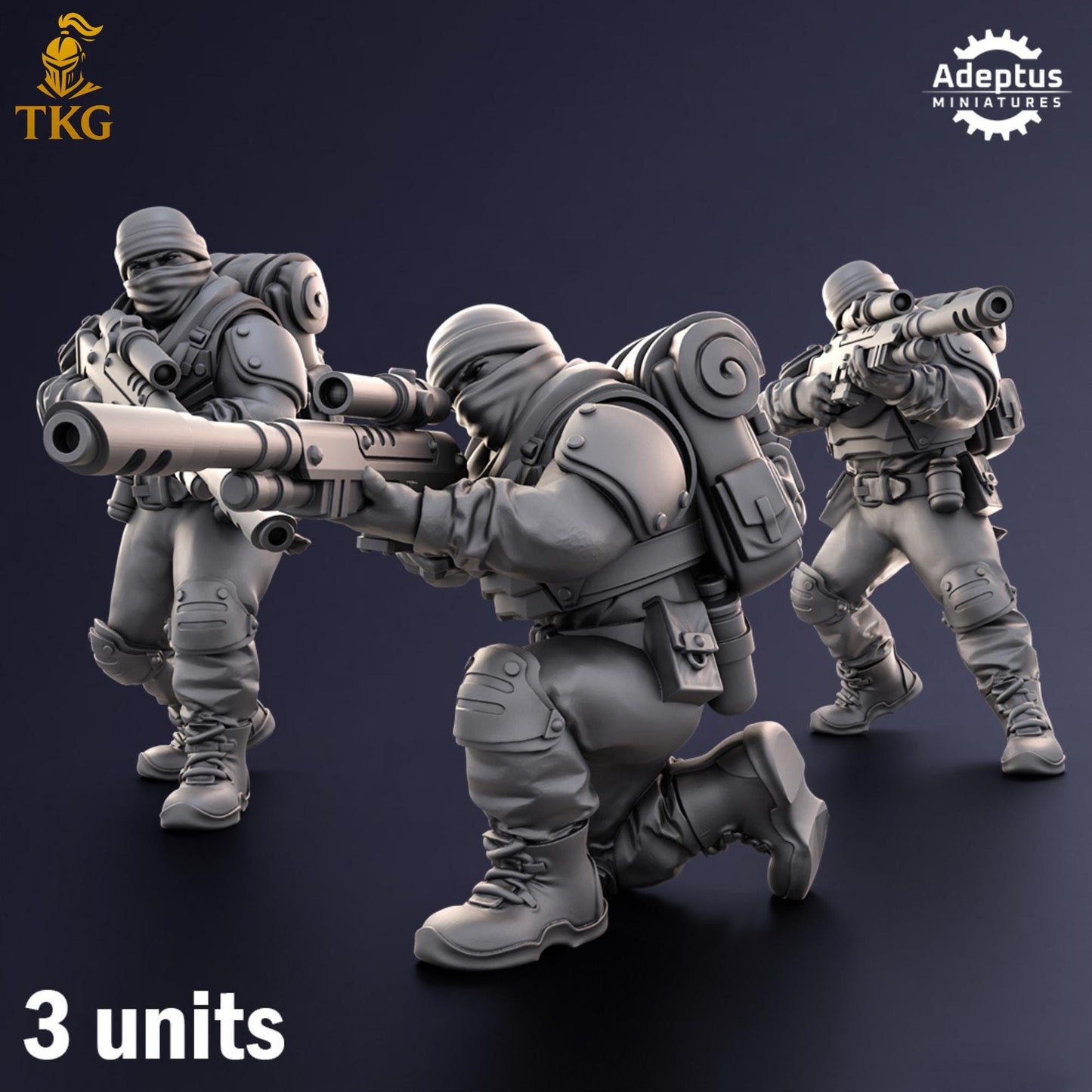 Sandshroud Batallion Snipers by Adeptus Miniatures | 3D printed Tabletop Miniatures