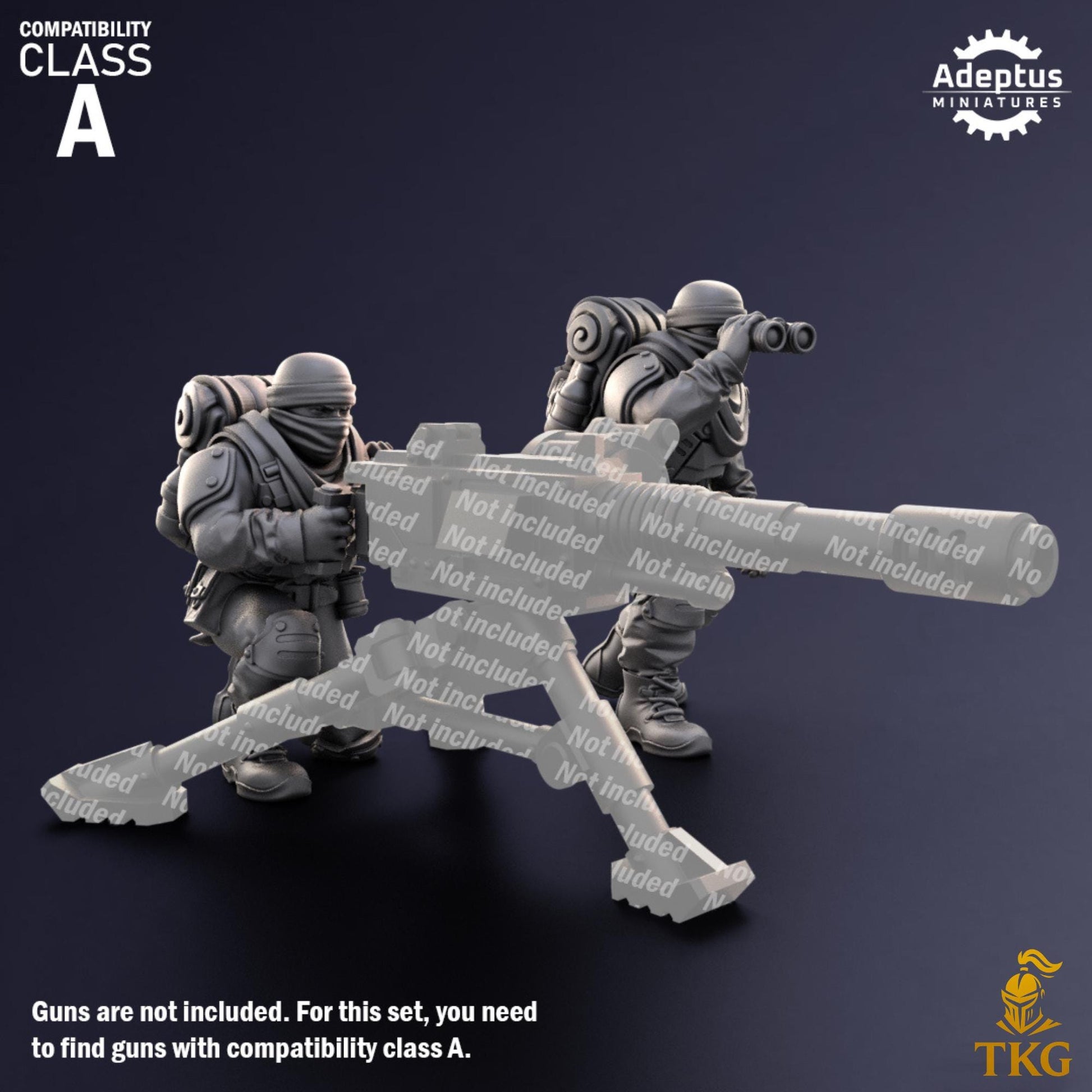 Sandshroud Batallion Heavy Weapons Operators by Adeptus Miniatures | 3D printed Tabletop Miniatures