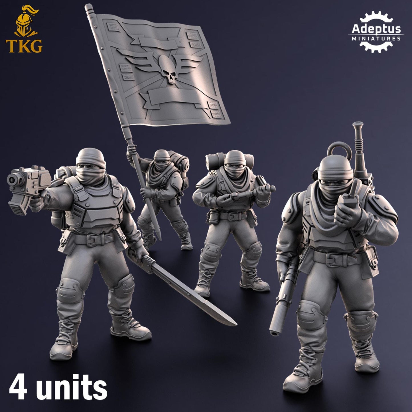 Sandshroud Batallion Command Squad by Adeptus Miniatures | 3D printed Tabletop Miniatures