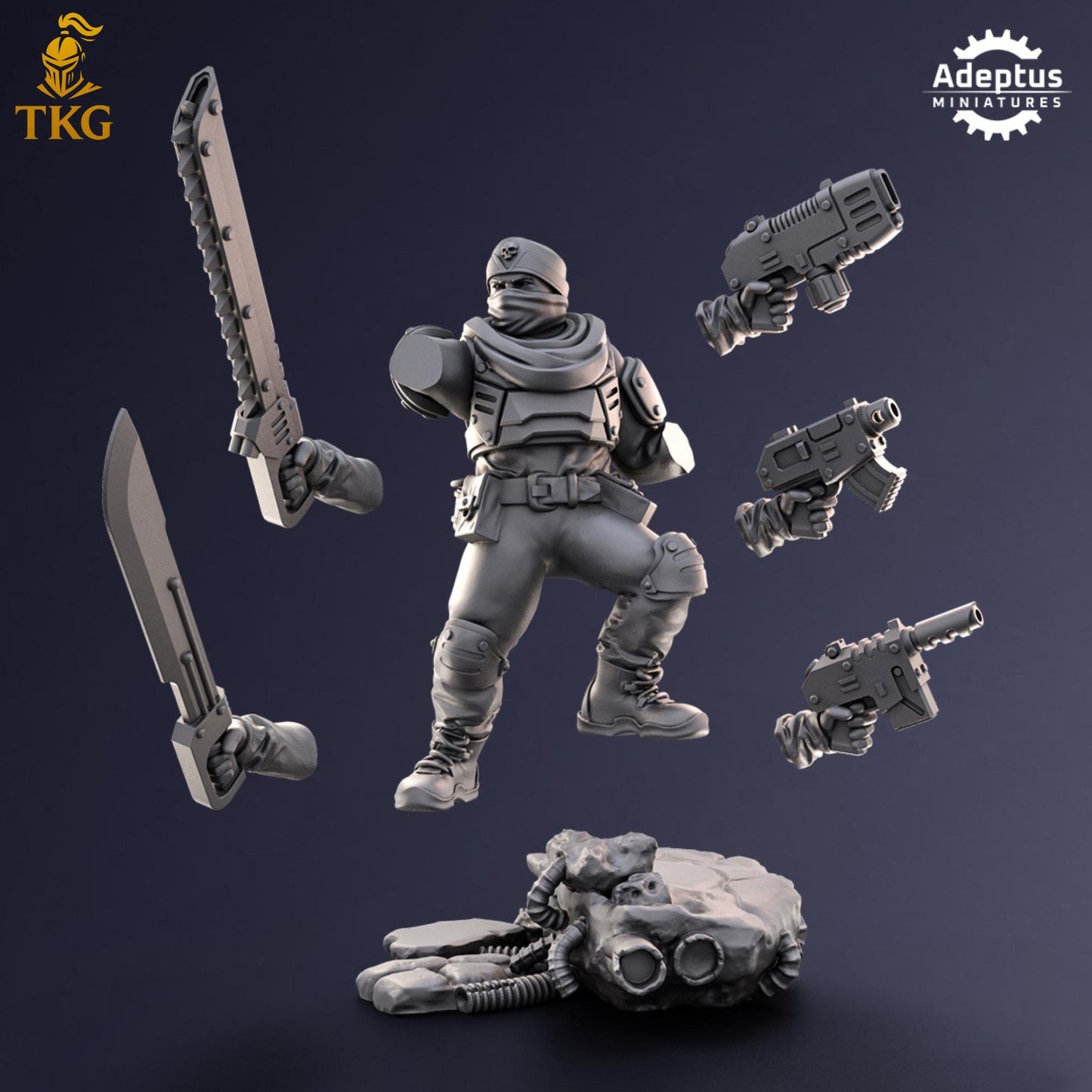 Sandshroud Batallion Commander by Adeptus Miniatures | 3D printed Tabletop Miniatures