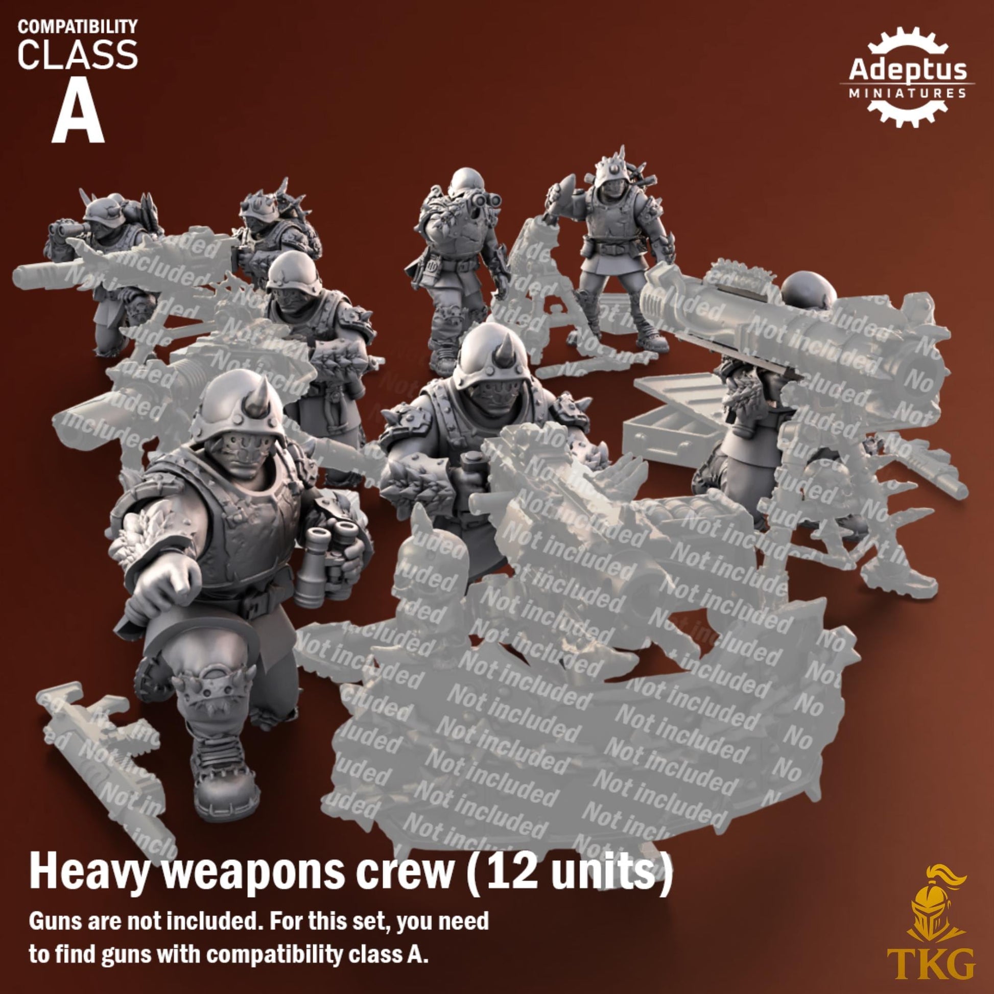 Twisted Horde Heavy Weapons Operators by Adeptus Miniatures | 3D printed Tabletop Miniatures