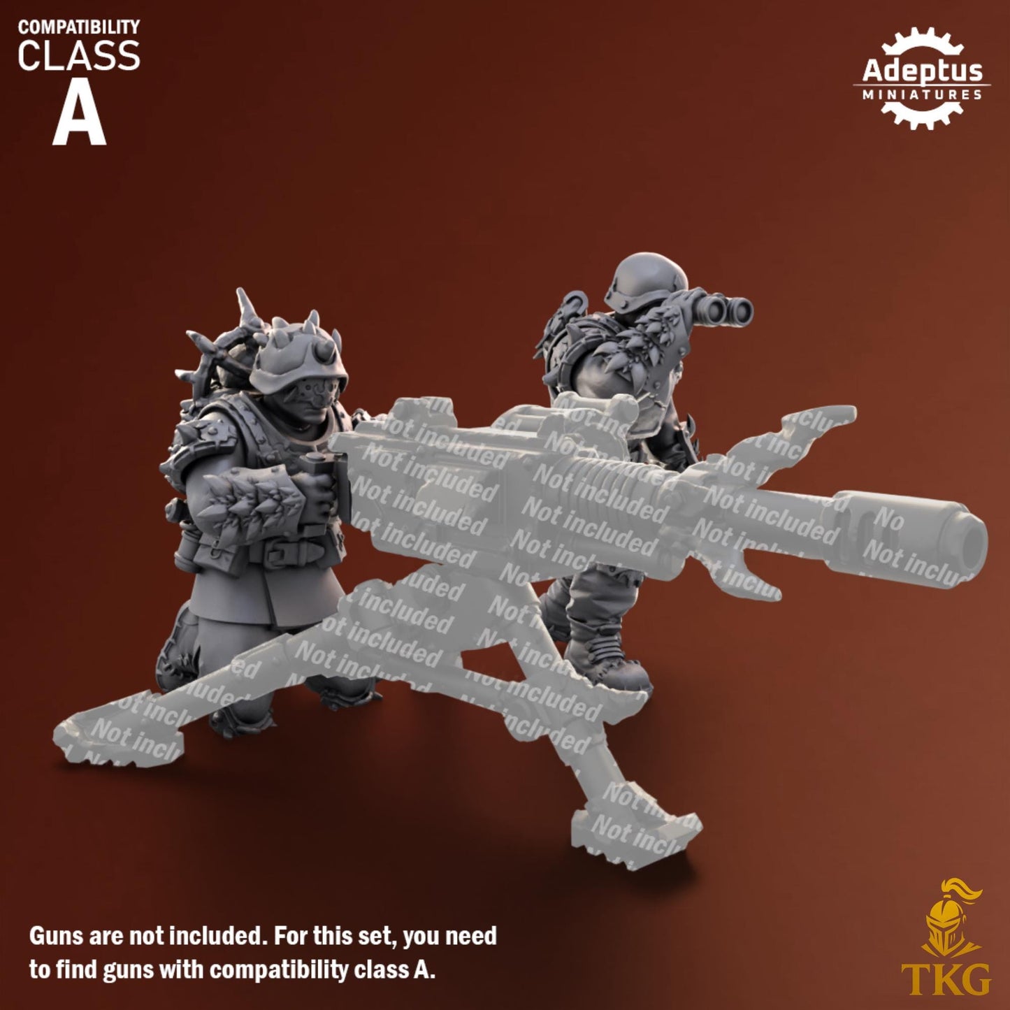 Twisted Horde Heavy Weapons Operators by Adeptus Miniatures | 3D printed Tabletop Miniatures