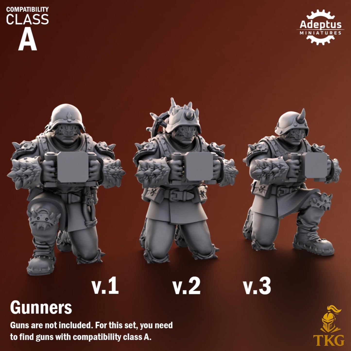 Twisted Horde Heavy Weapons Operators by Adeptus Miniatures | 3D printed Tabletop Miniatures