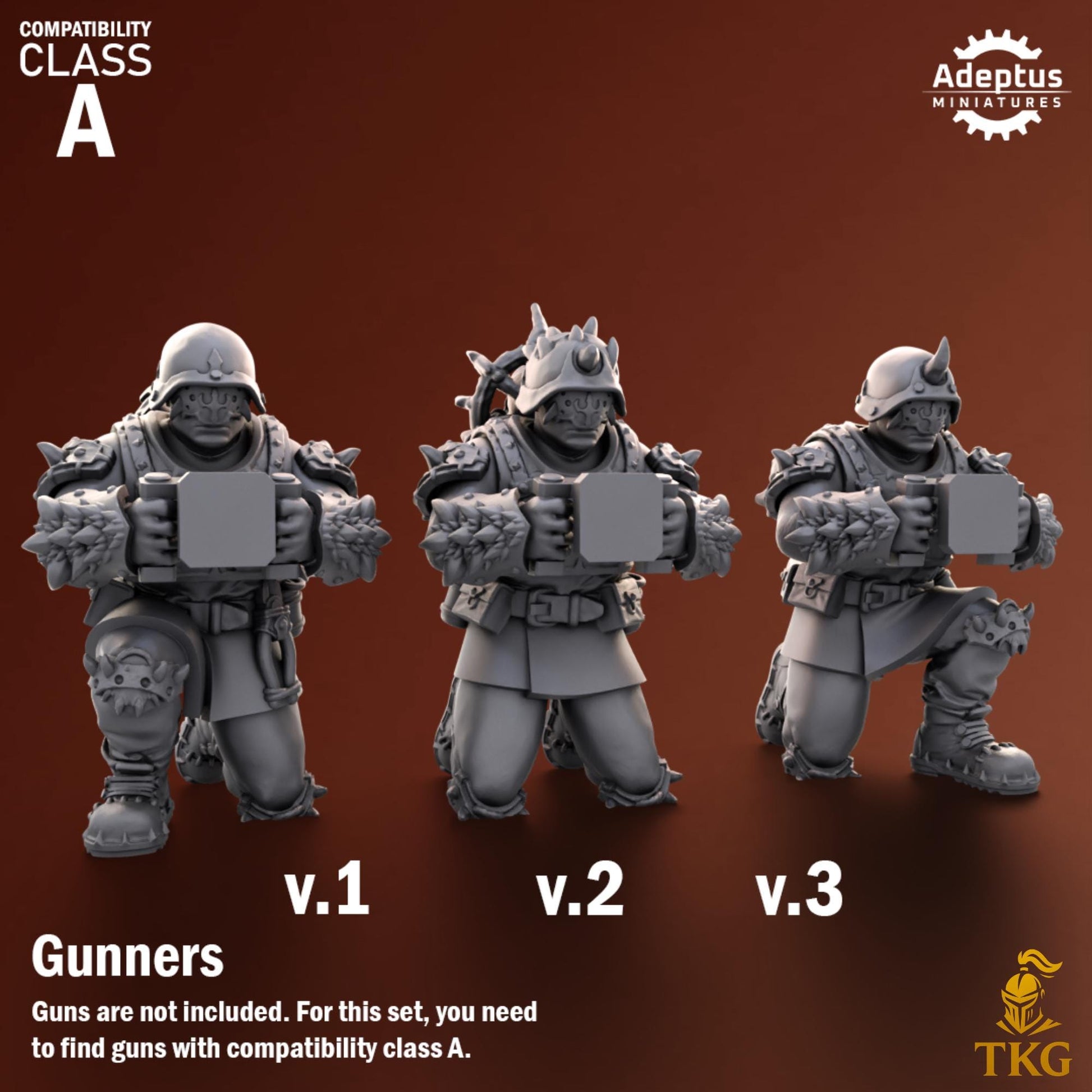 Twisted Horde Heavy Weapons Operators by Adeptus Miniatures | 3D printed Tabletop Miniatures