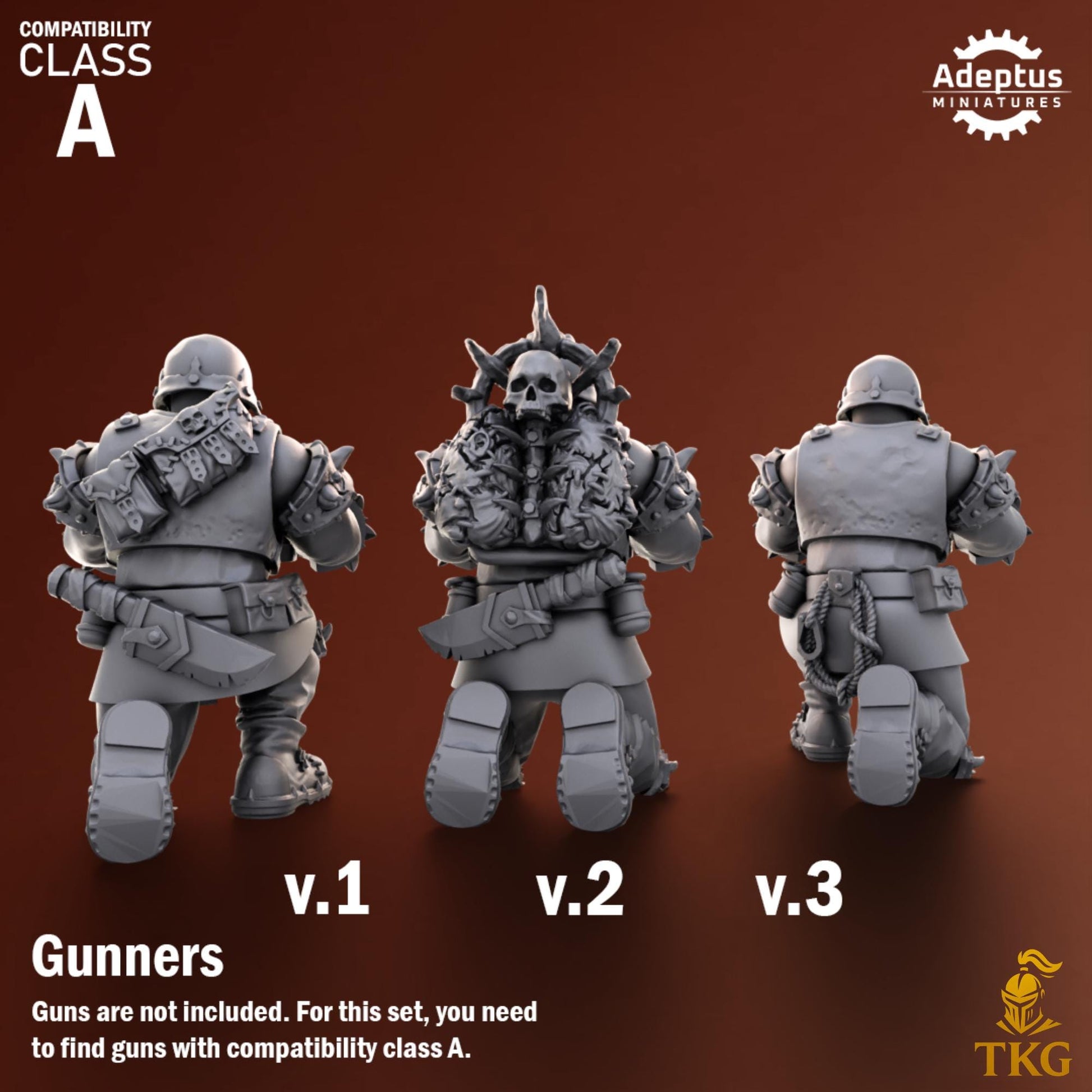 Twisted Horde Heavy Weapons Operators by Adeptus Miniatures | 3D printed Tabletop Miniatures