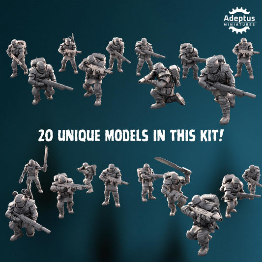 Winterline Forces Squad by Adeptus Miniatures | 3D printed Tabletop Miniatures