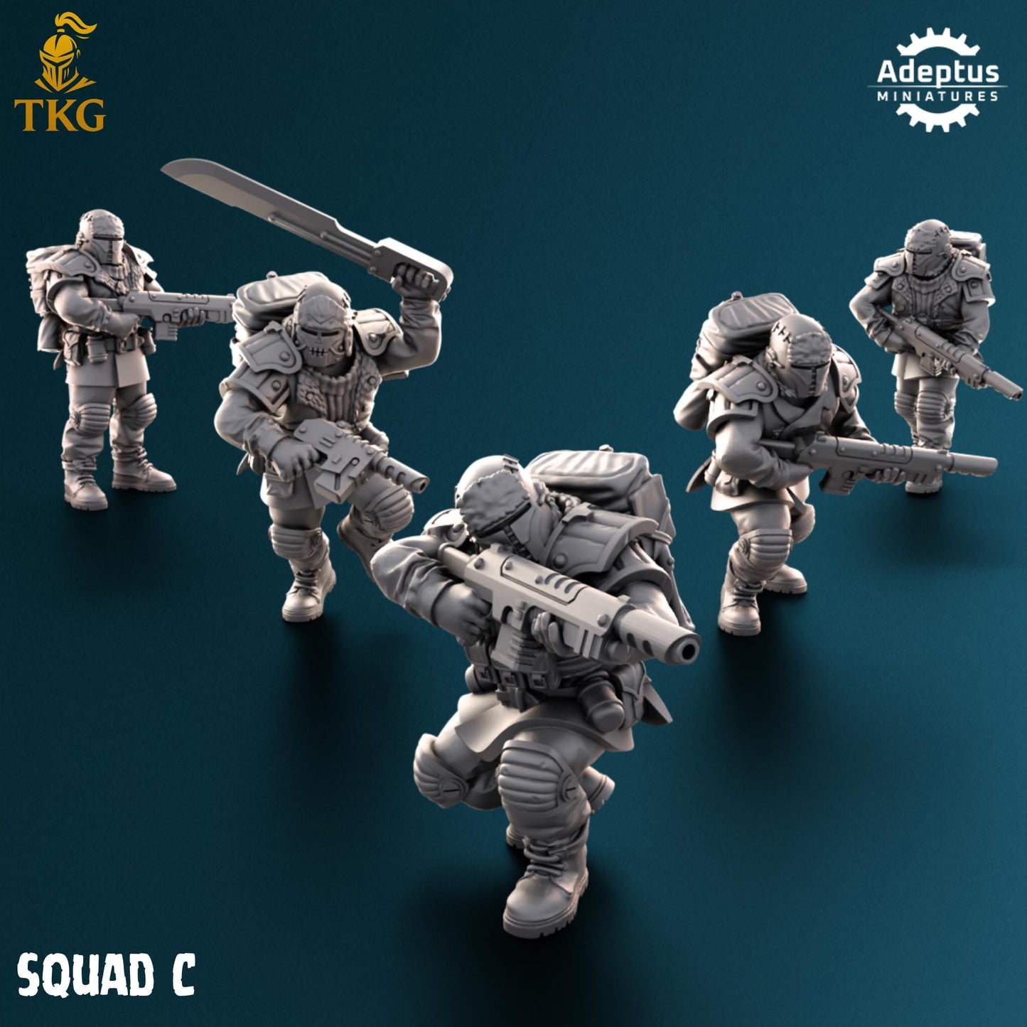 Winterline Forces Squad by Adeptus Miniatures | 3D printed Tabletop Miniatures