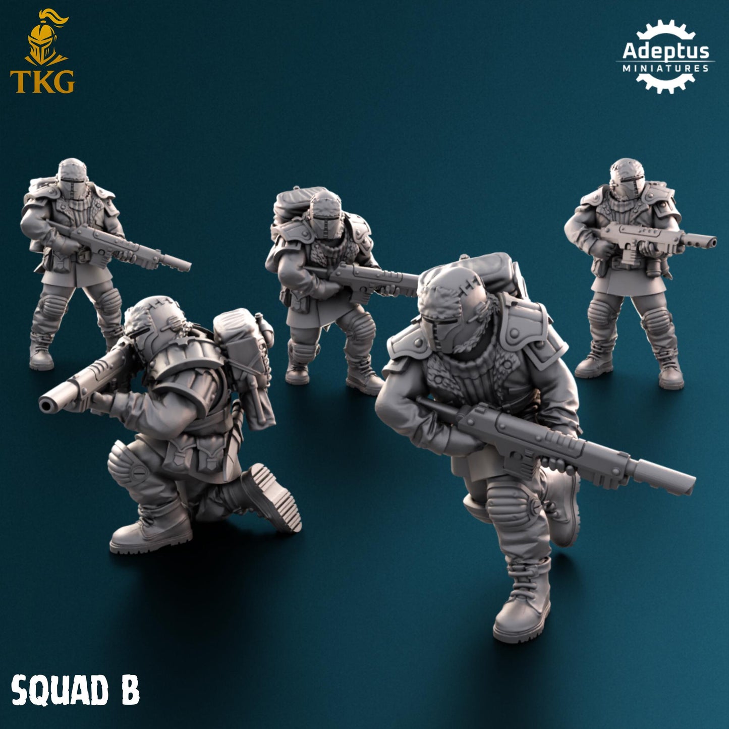 Winterline Forces Squad by Adeptus Miniatures | 3D printed Tabletop Miniatures