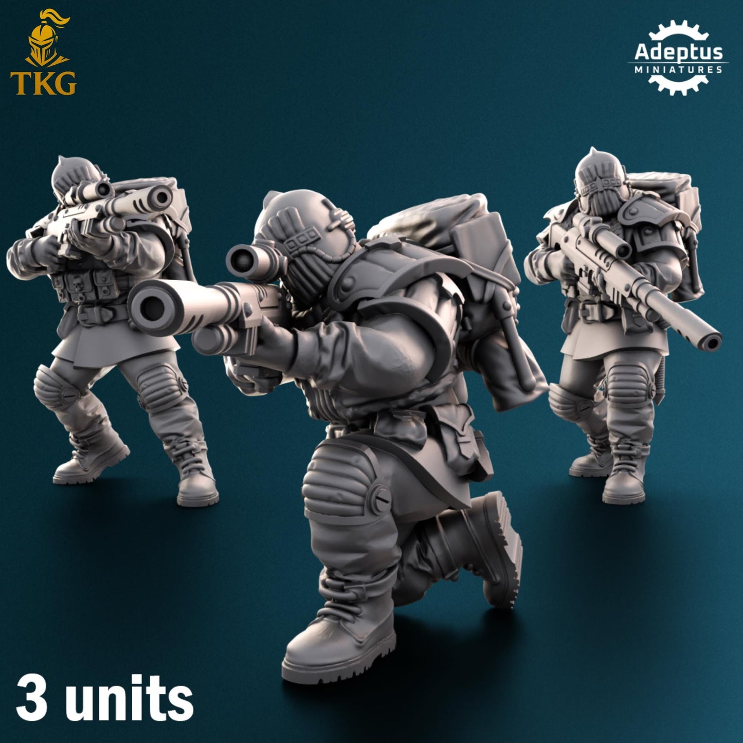 Winterline Forces Snipers by Adeptus Miniatures | 3D printed Tabletop Miniatures
