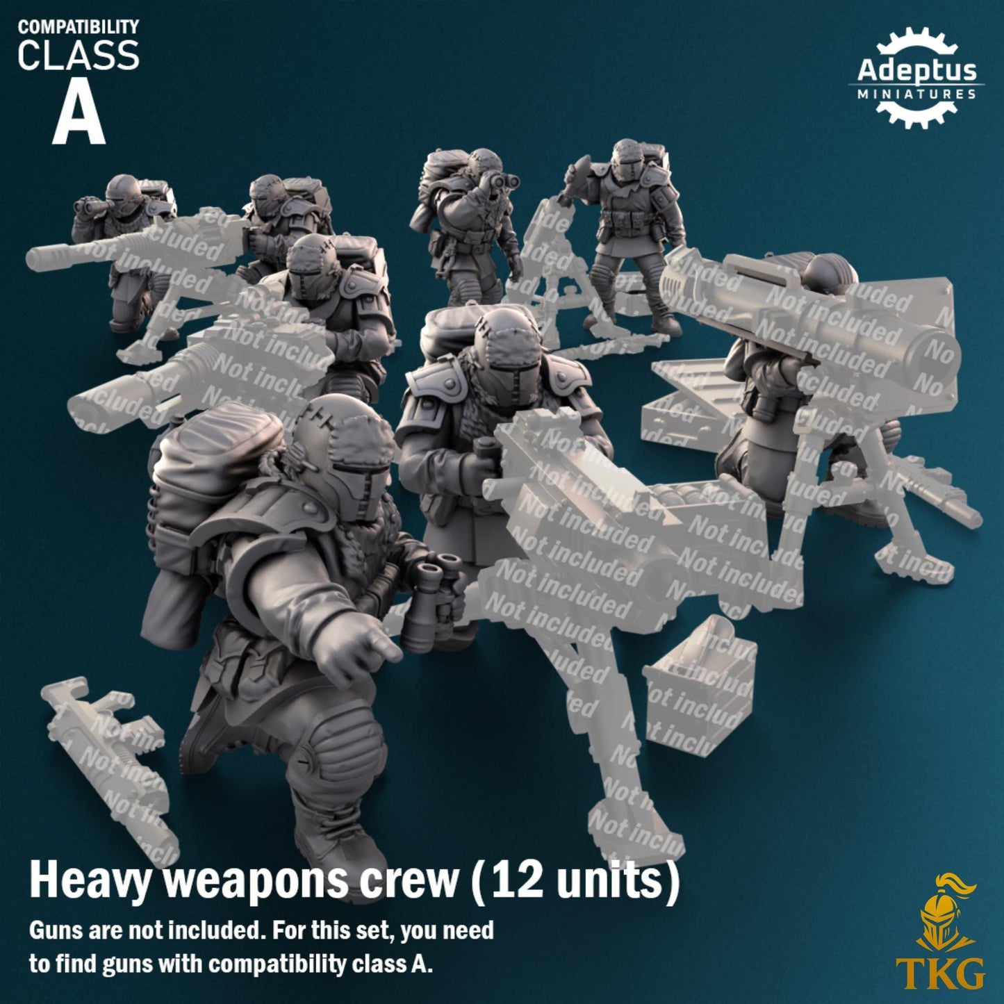 Winterline Forces Heavy Weapons Operators by Adeptus Miniatures | 3D printed Tabletop Miniatures