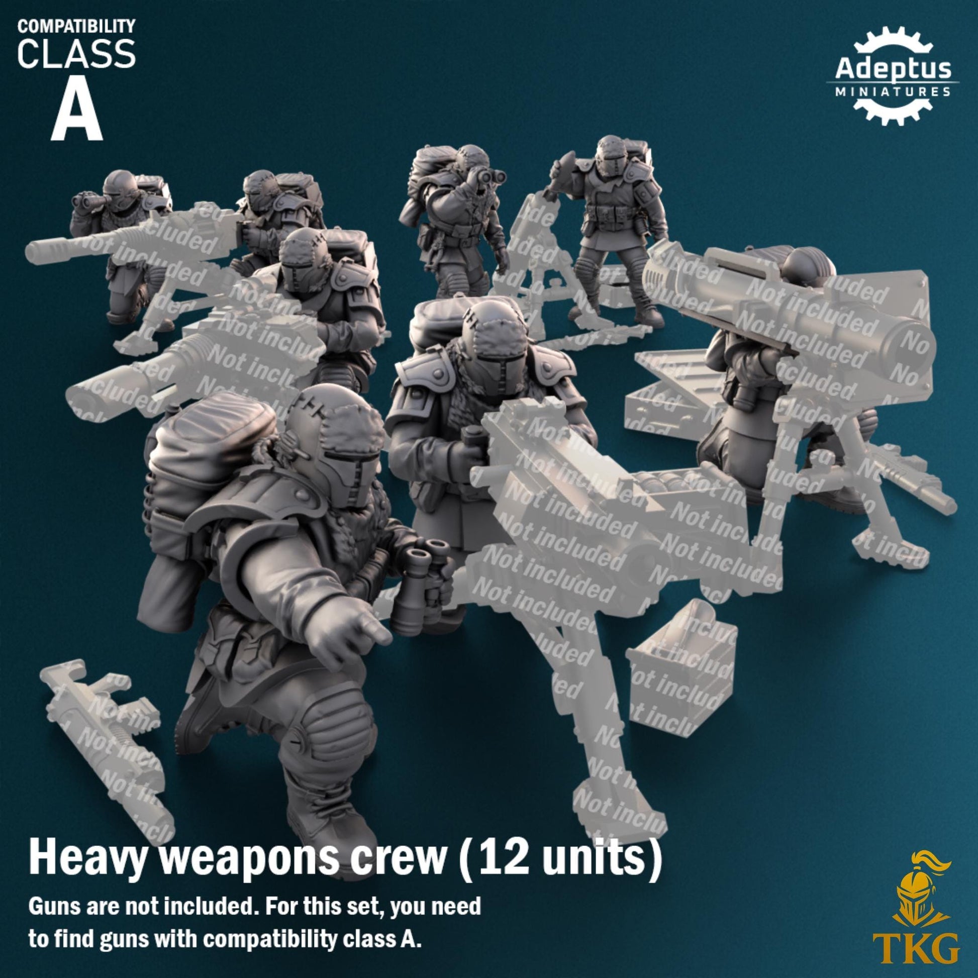 Winterline Forces Heavy Weapons Operators by Adeptus Miniatures | 3D printed Tabletop Miniatures