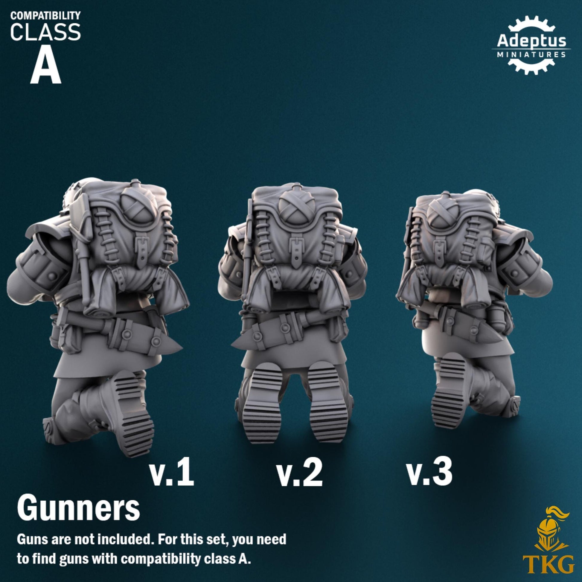Winterline Forces Heavy Weapons Operators by Adeptus Miniatures | 3D printed Tabletop Miniatures