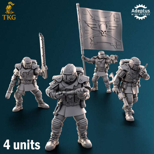 Winterline Forces Command Squad by Adeptus Miniatures | 3D printed Tabletop Miniatures