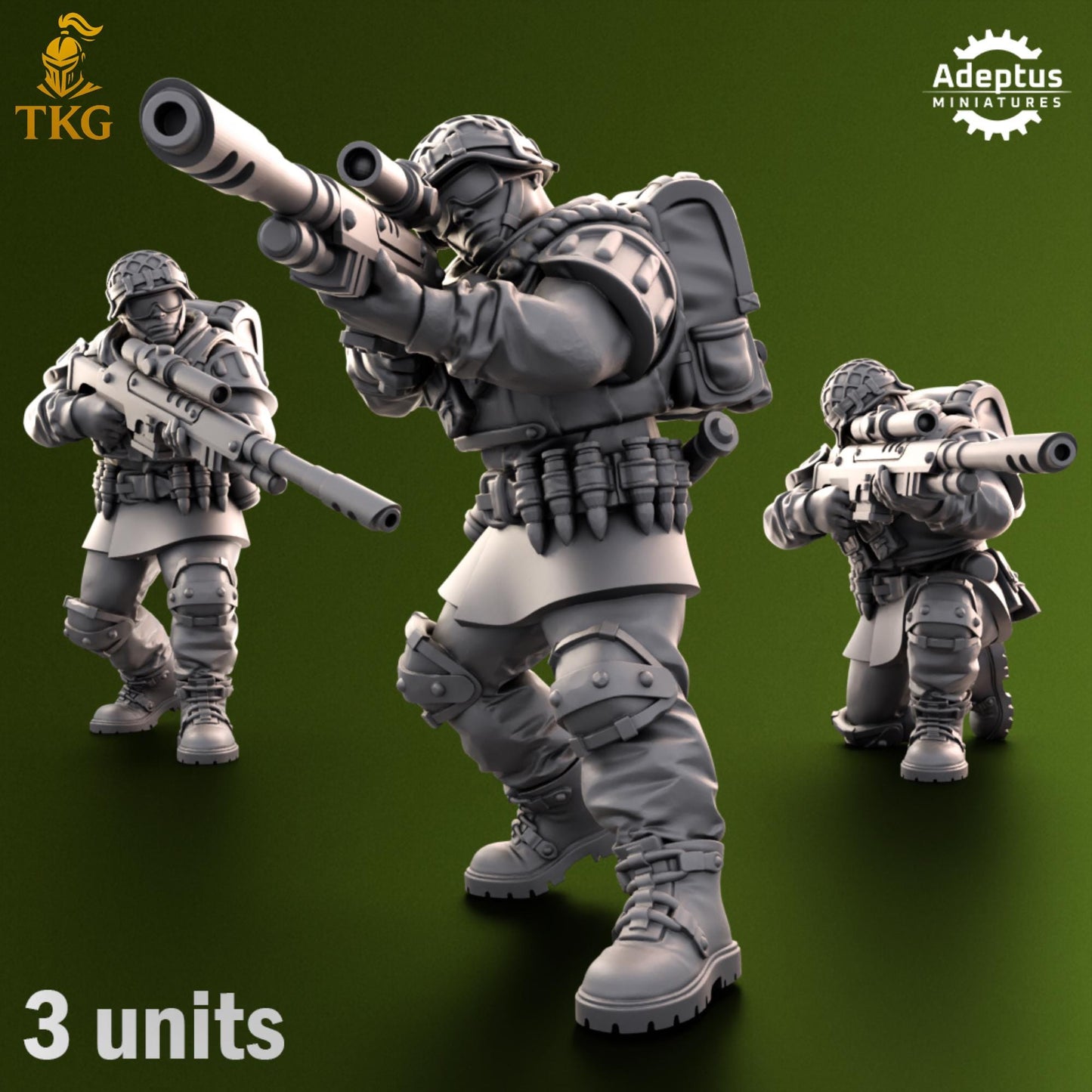 Shellcord Troopers Snipers by Adeptus Miniatures | 3D printed Tabletop Miniatures