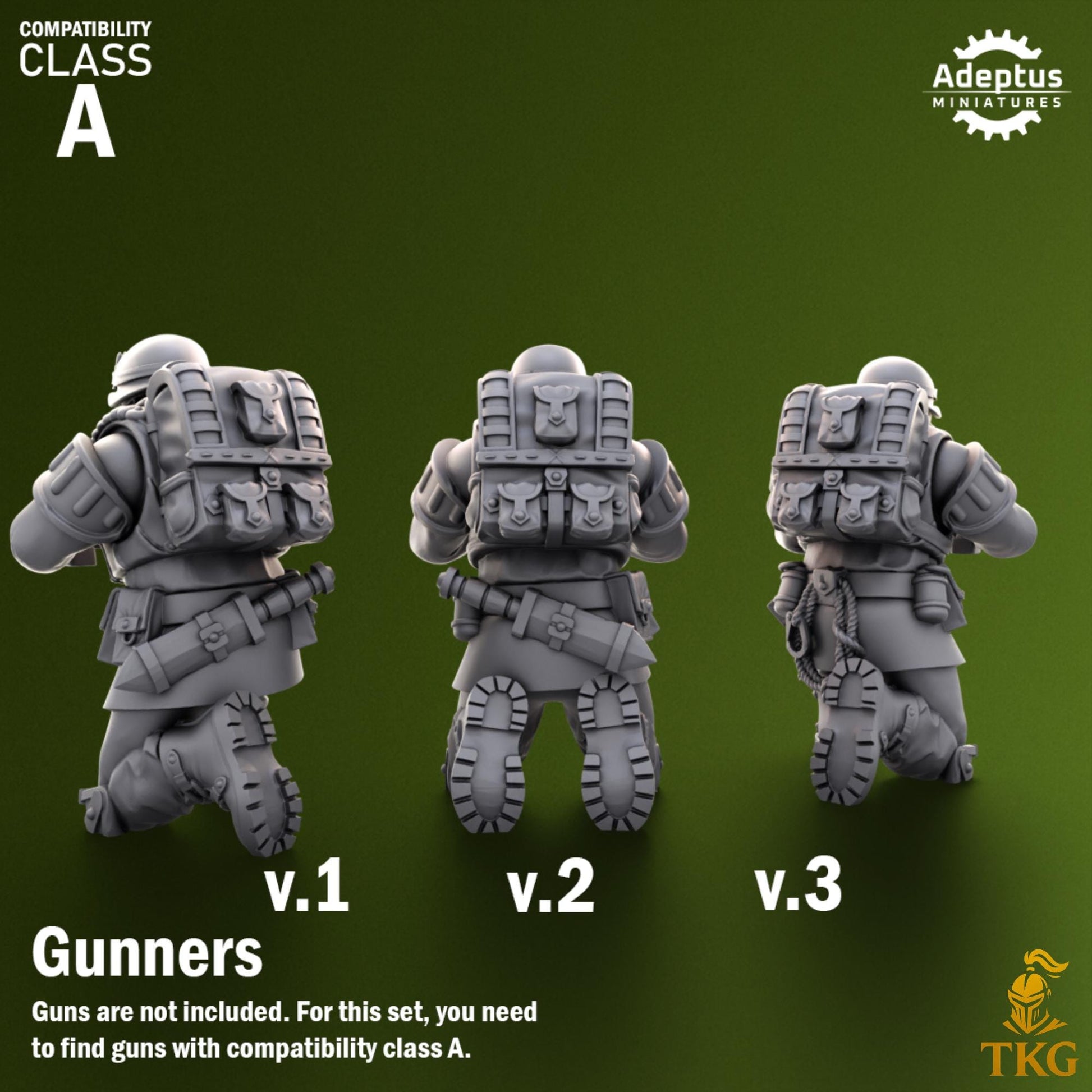 Shellcord Troopers Heavy Weapons Operators by Adeptus Miniatures | 3D printed Tabletop Miniatures
