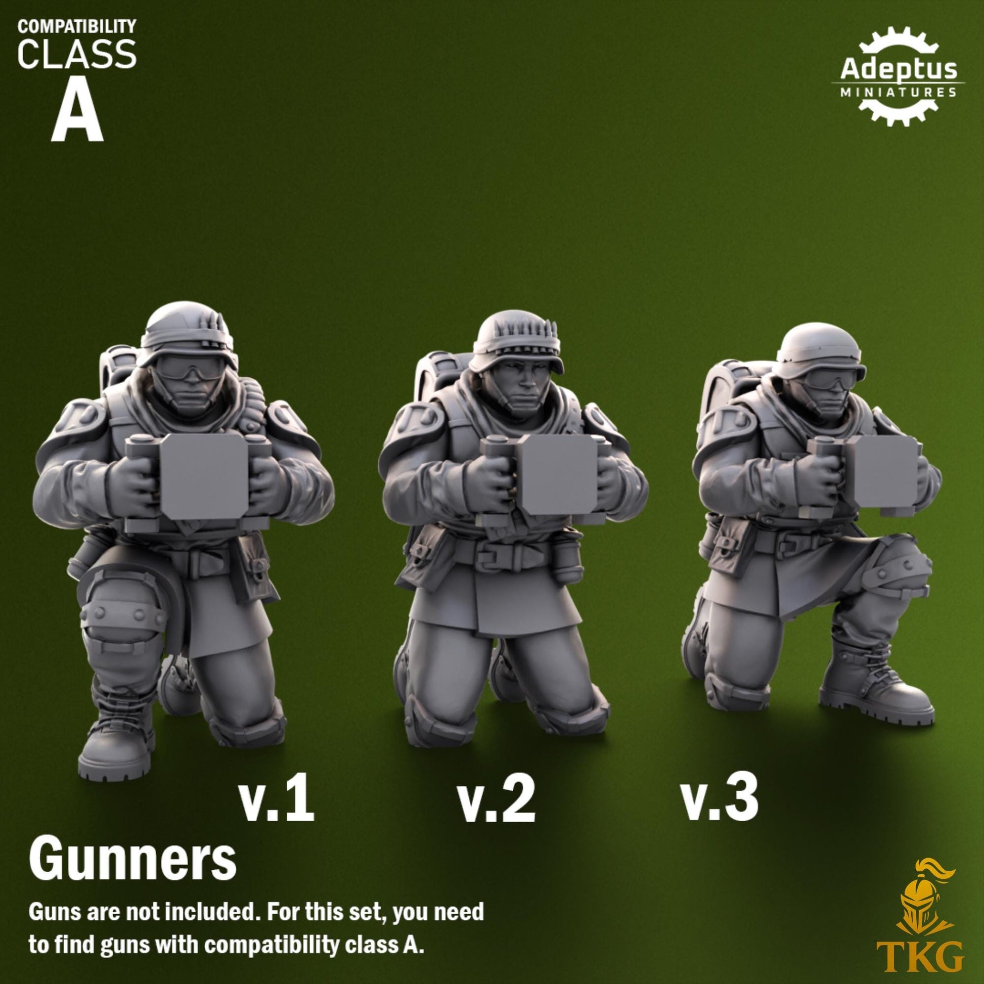 Shellcord Troopers Heavy Weapons Operators by Adeptus Miniatures | 3D printed Tabletop Miniatures
