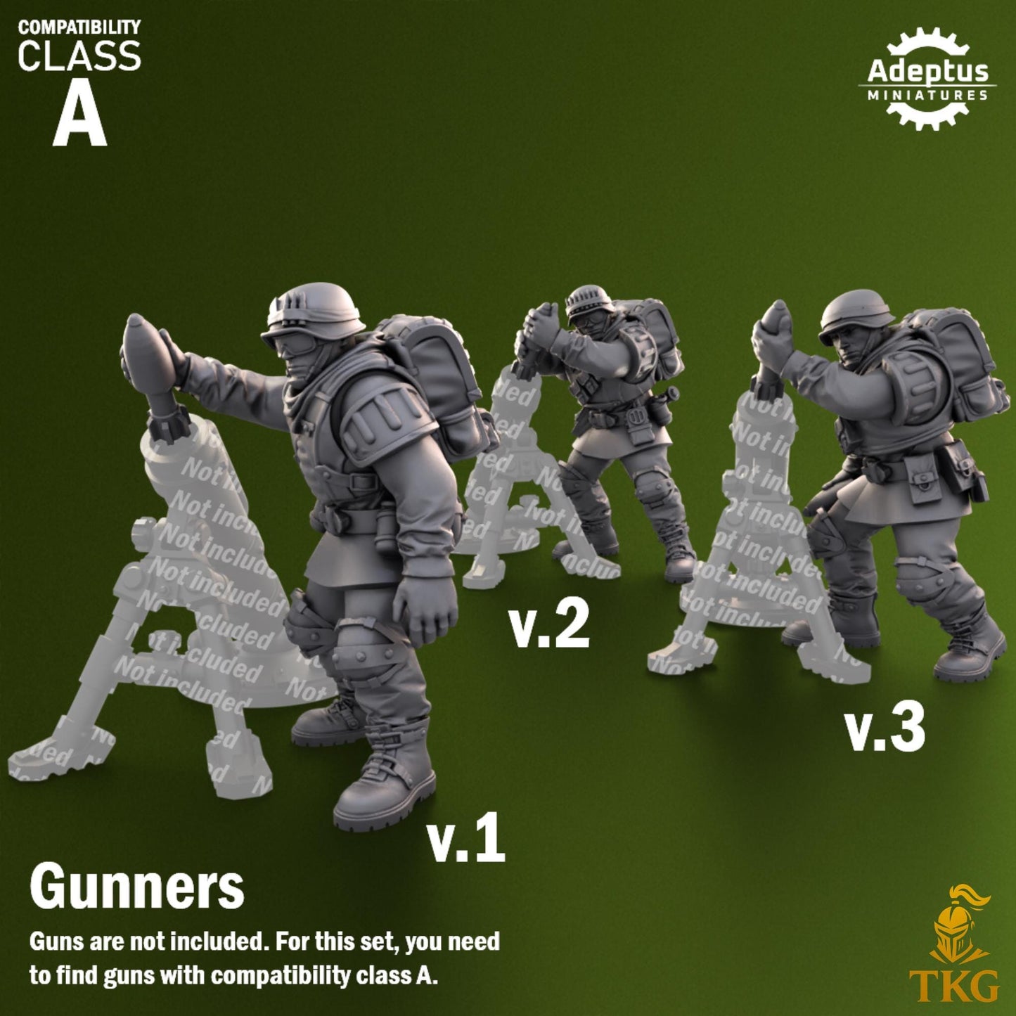 Shellcord Troopers Heavy Weapons Operators by Adeptus Miniatures | 3D printed Tabletop Miniatures