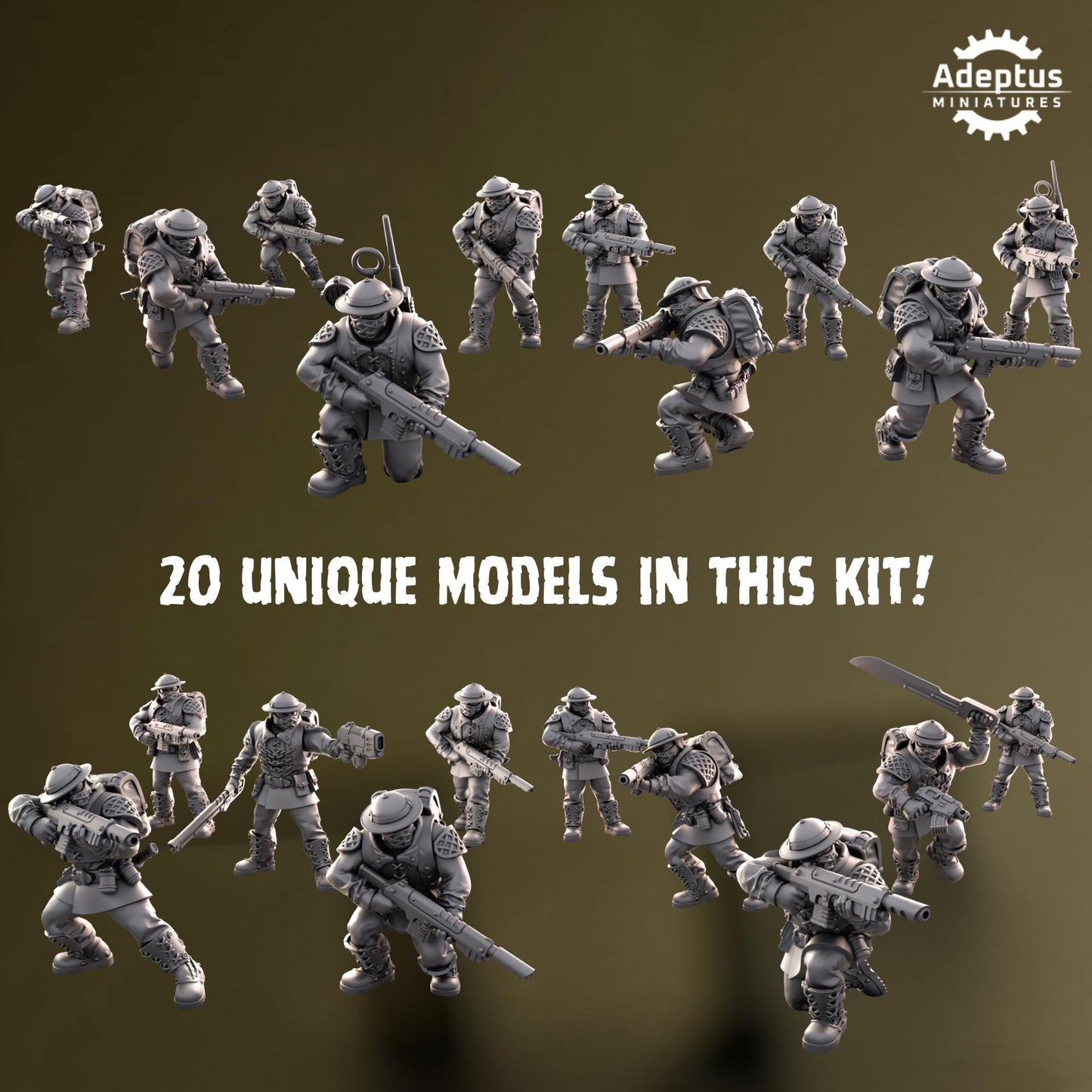 Sunclaw Regiment Squad by Adeptus Miniatures | 3D printed Tabletop Miniatures