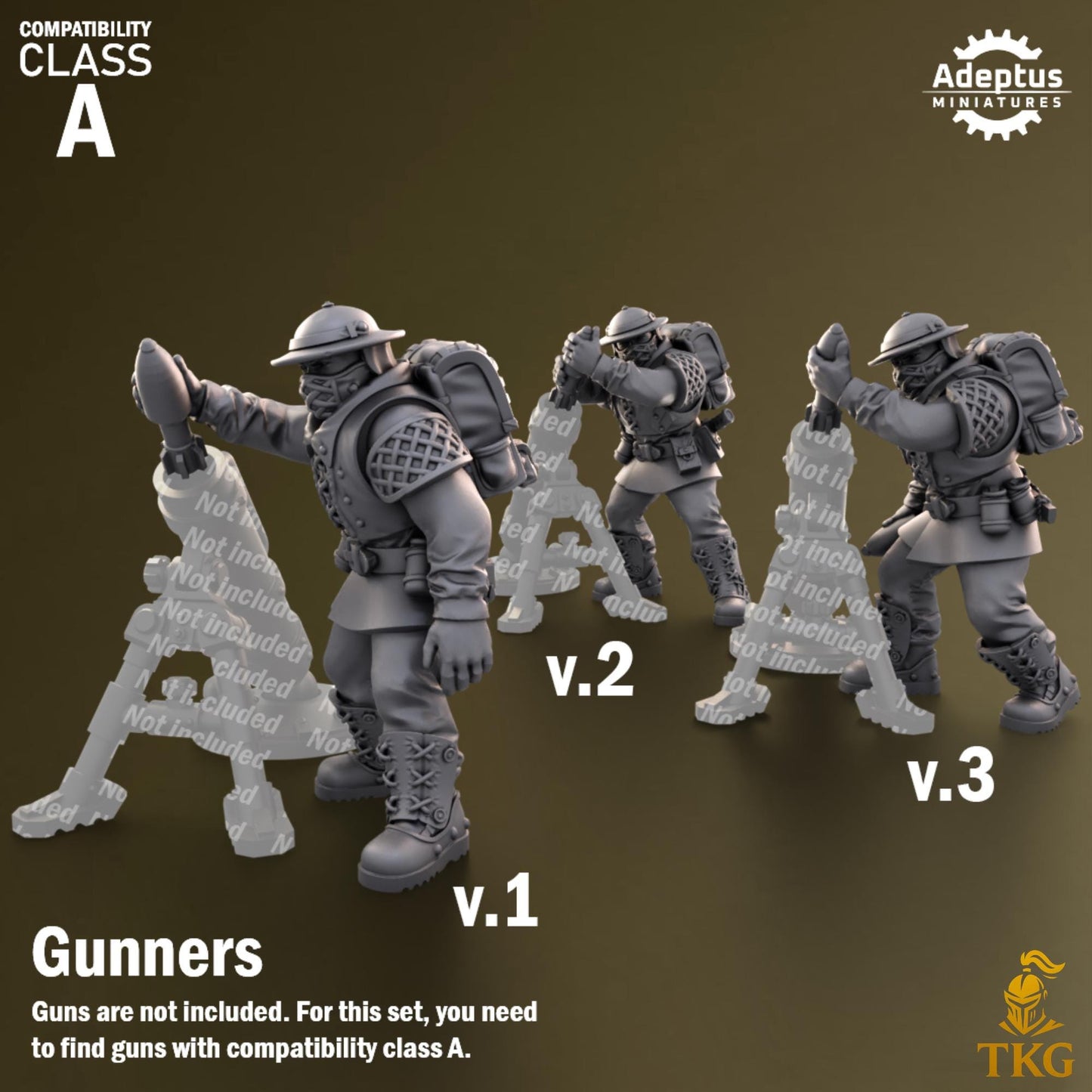 Sunclaw Regiment Heavy Weapons Operators by Adeptus Miniatures | 3D printed Tabletop Miniatures