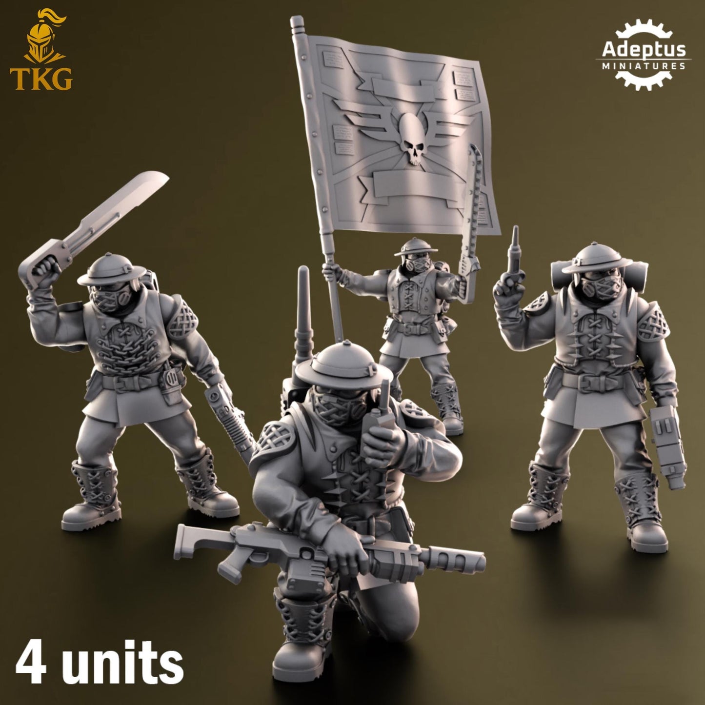 Sunclaw Regiment Command Squad by Adeptus Miniatures | 3D printed Tabletop Miniatures