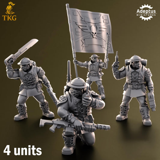 Sunclaw Regiment Command Squad by Adeptus Miniatures | 3D printed Tabletop Miniatures