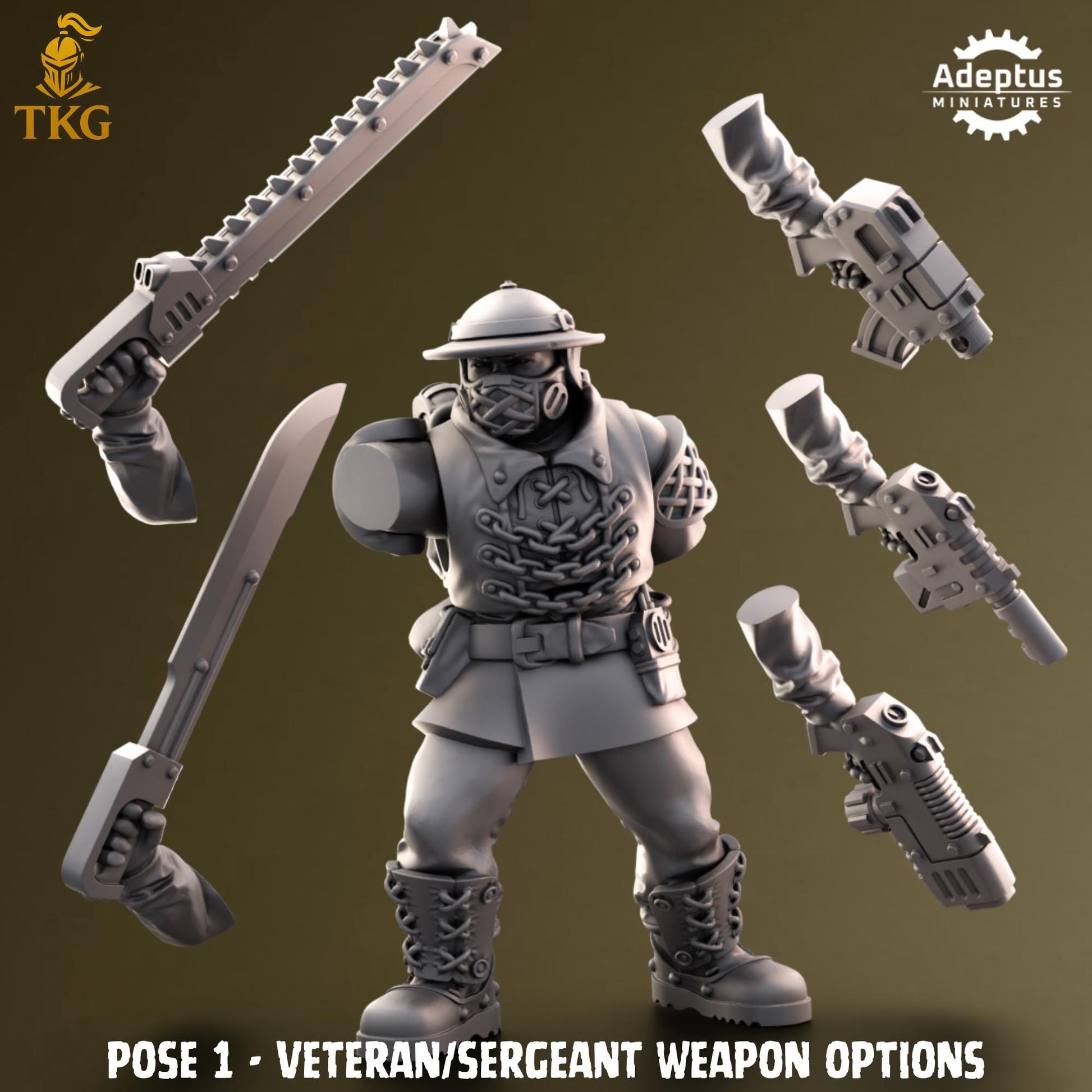 Sunclaw Regiment Command Squad by Adeptus Miniatures | 3D printed Tabletop Miniatures