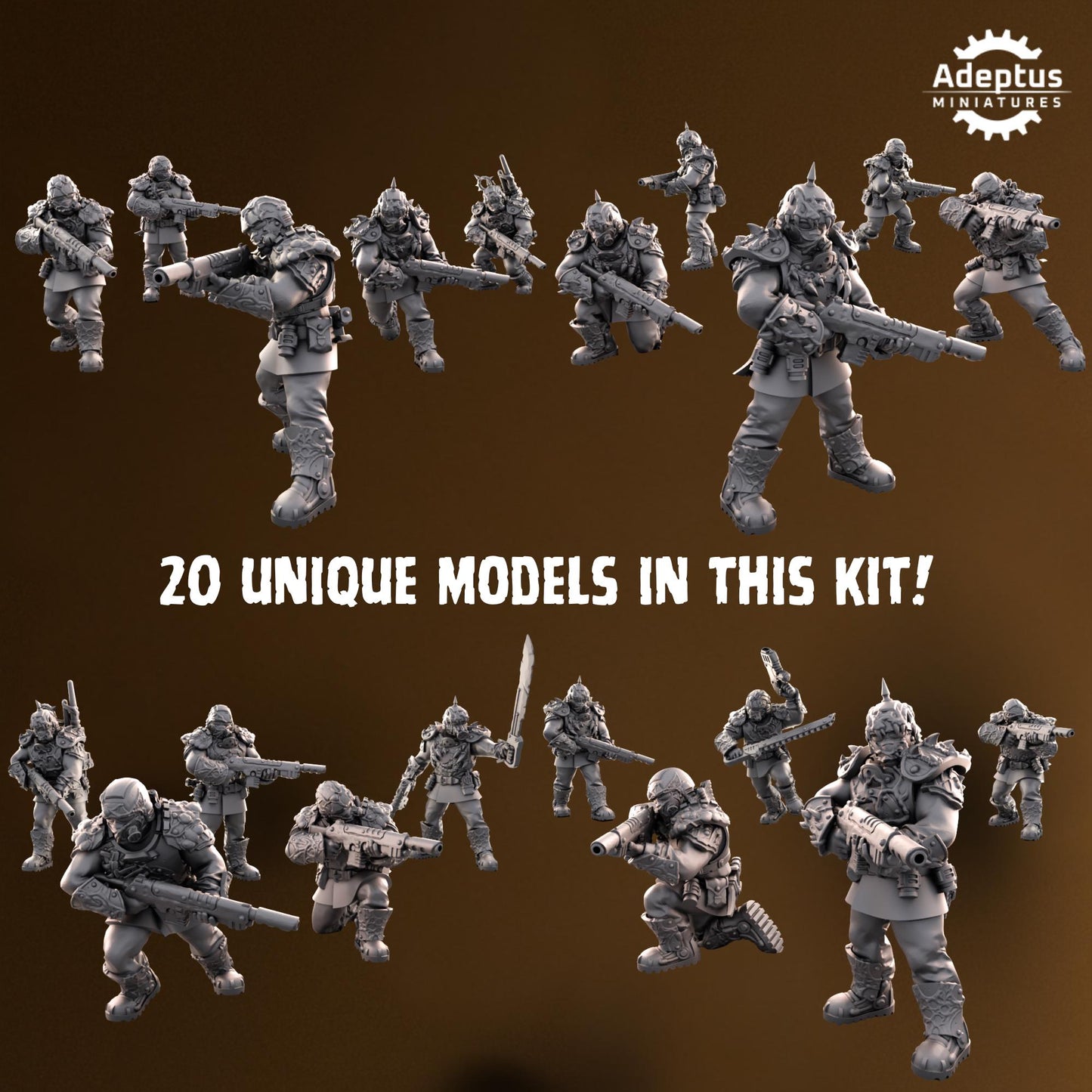Sporeblight Regiment Squad by Adeptus Miniatures | 3D printed Tabletop Miniatures