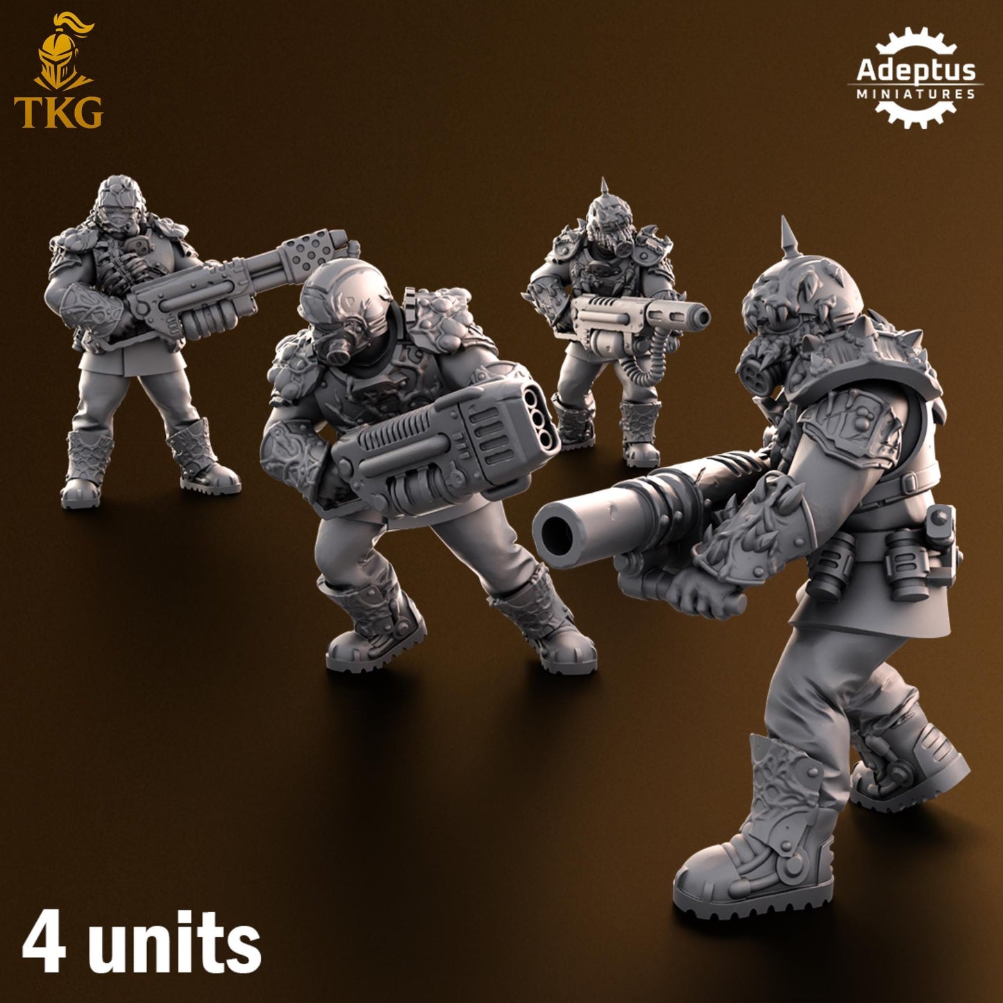 Sporeblight Regiment Special Weapons Team by Adeptus Miniatures | 3D printed Tabletop Miniatures