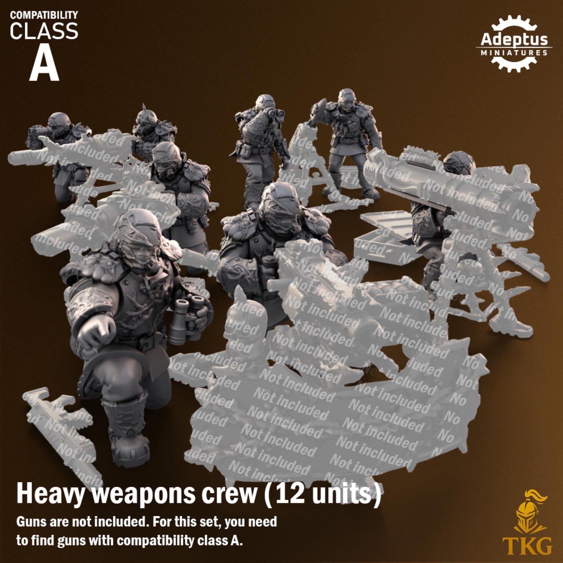 Sporeblight Regiment Heavy Weapons Operators by Adeptus Miniatures | 3D printed Tabletop Miniatures
